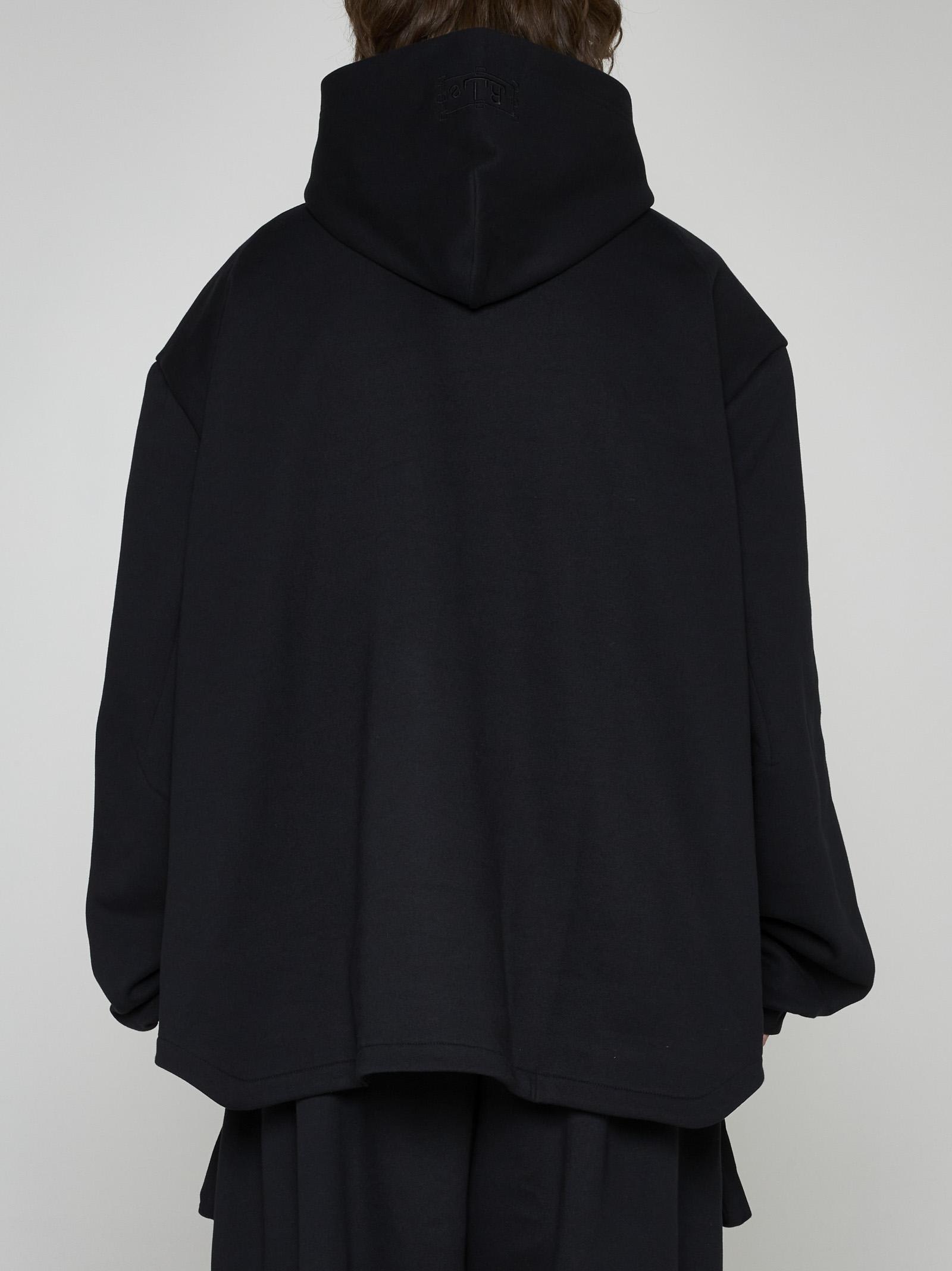 Shop Random Identities Cut-out Cotton Hoodie In Black