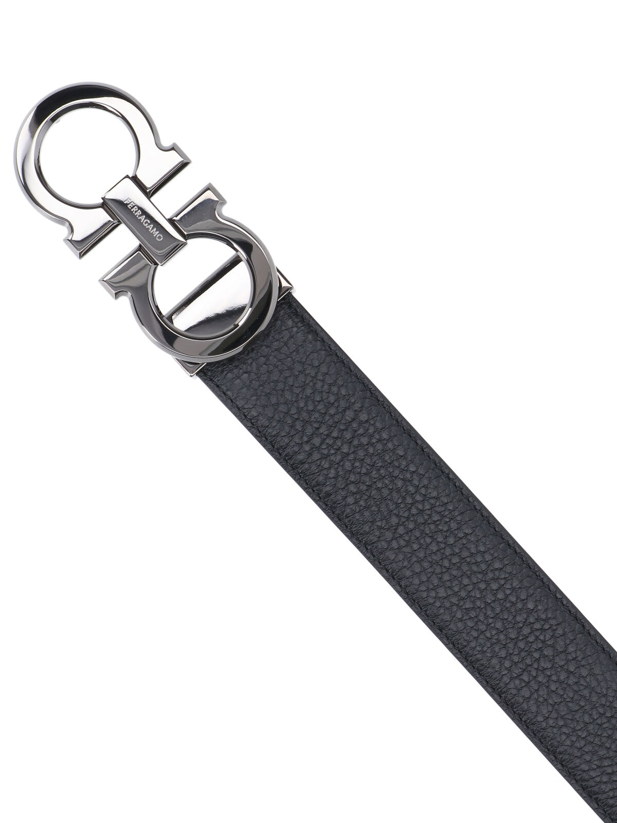 Ferragamo Gancini Reversible Belt In Black