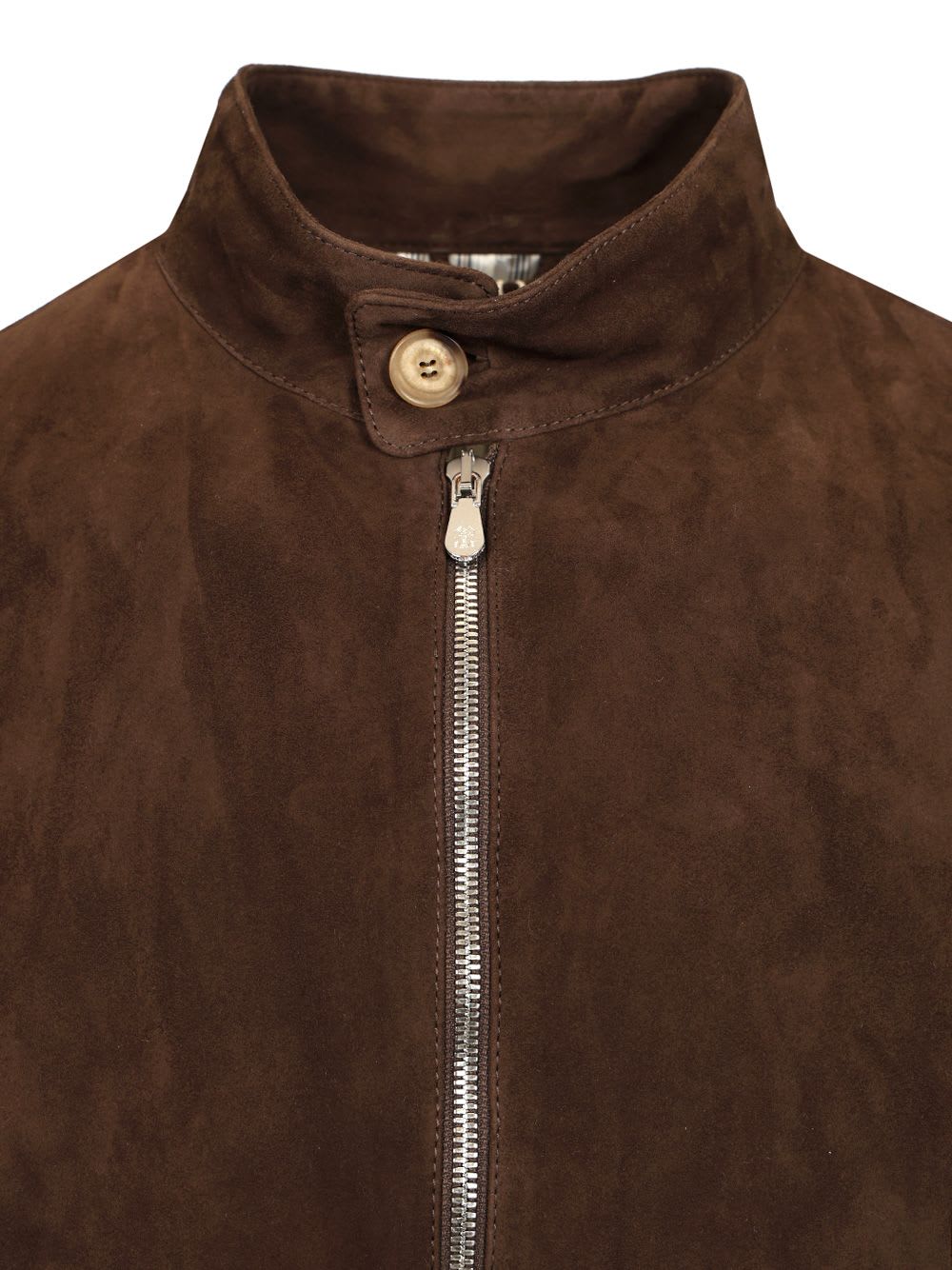Brunello Cucinelli Bomber Leather Jacket Clothing In Brown