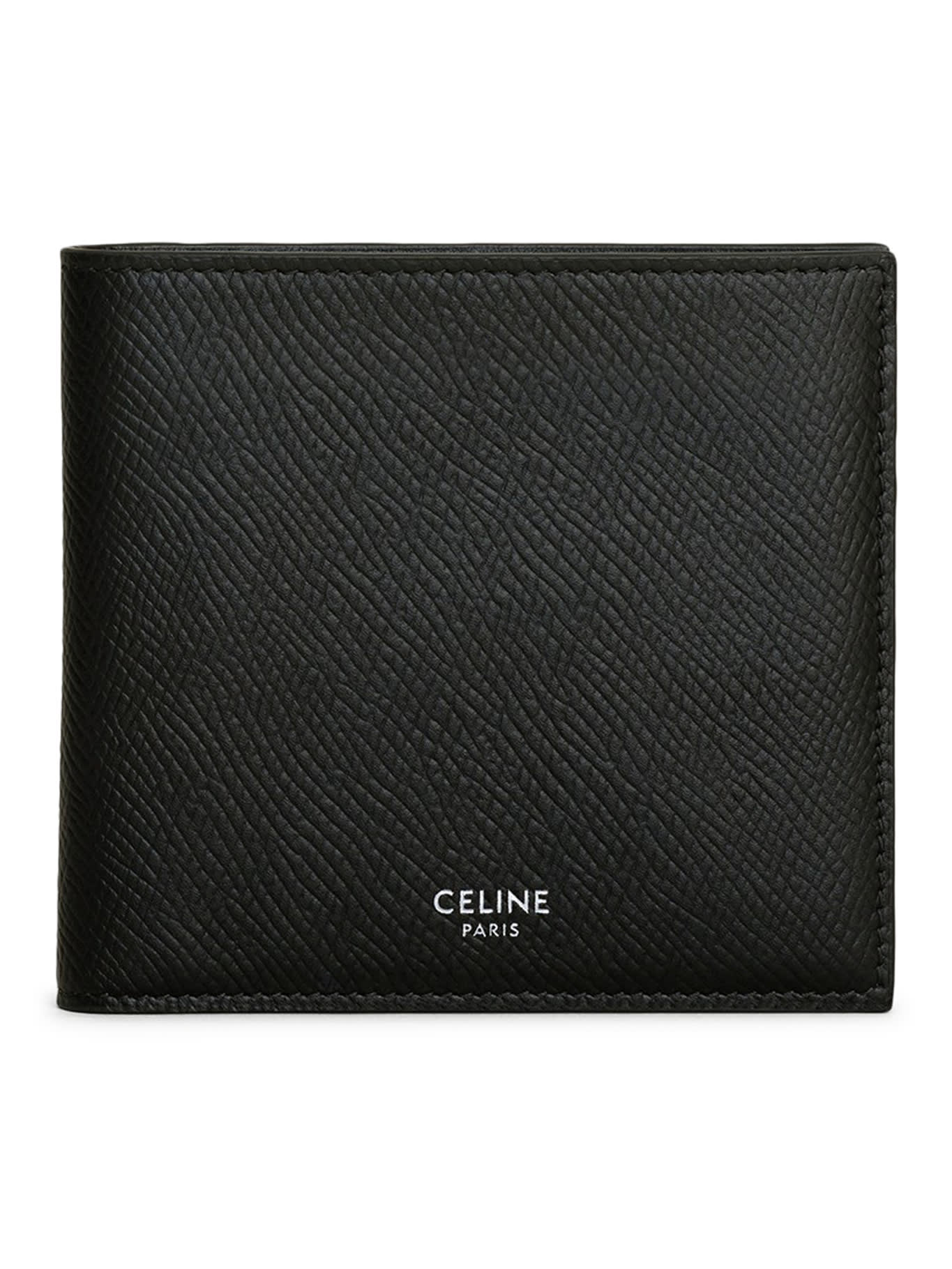 Bi-fold Wallet In Grained Calfskin Black