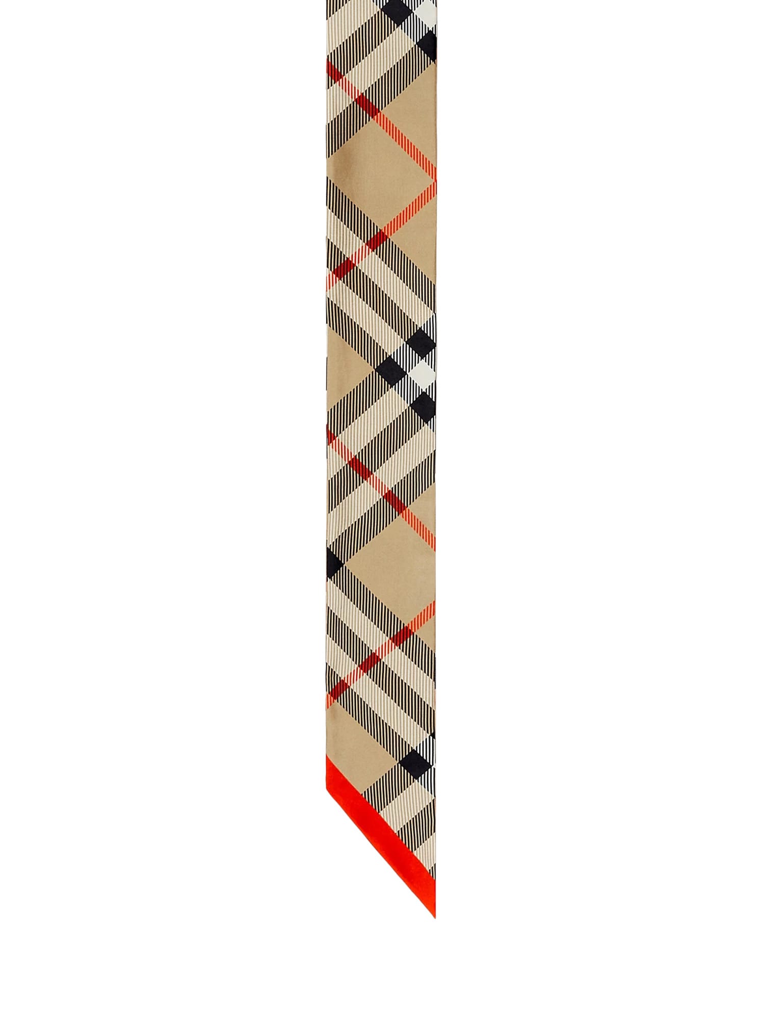 Burberry Classic Check Mulberry Silk Scarf In Beige