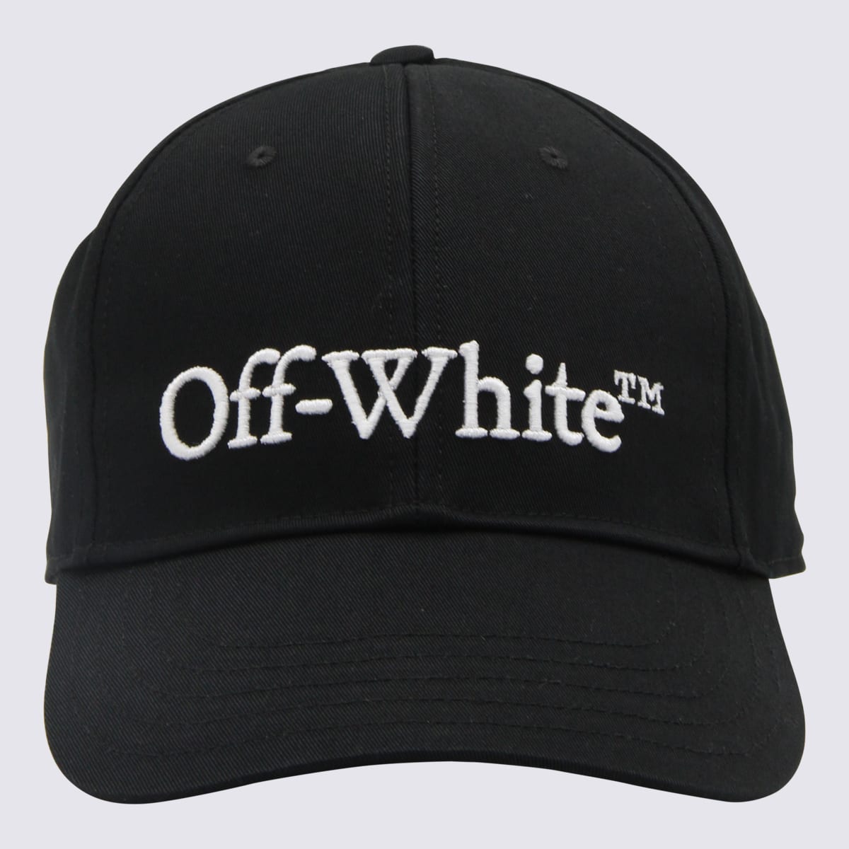Shop Off-white Black And White Cotton Logo Baseball Cap