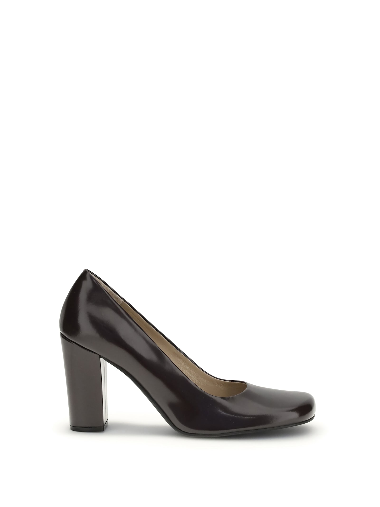 The Row Penelope 95 Shiny Leather Pumps In Black