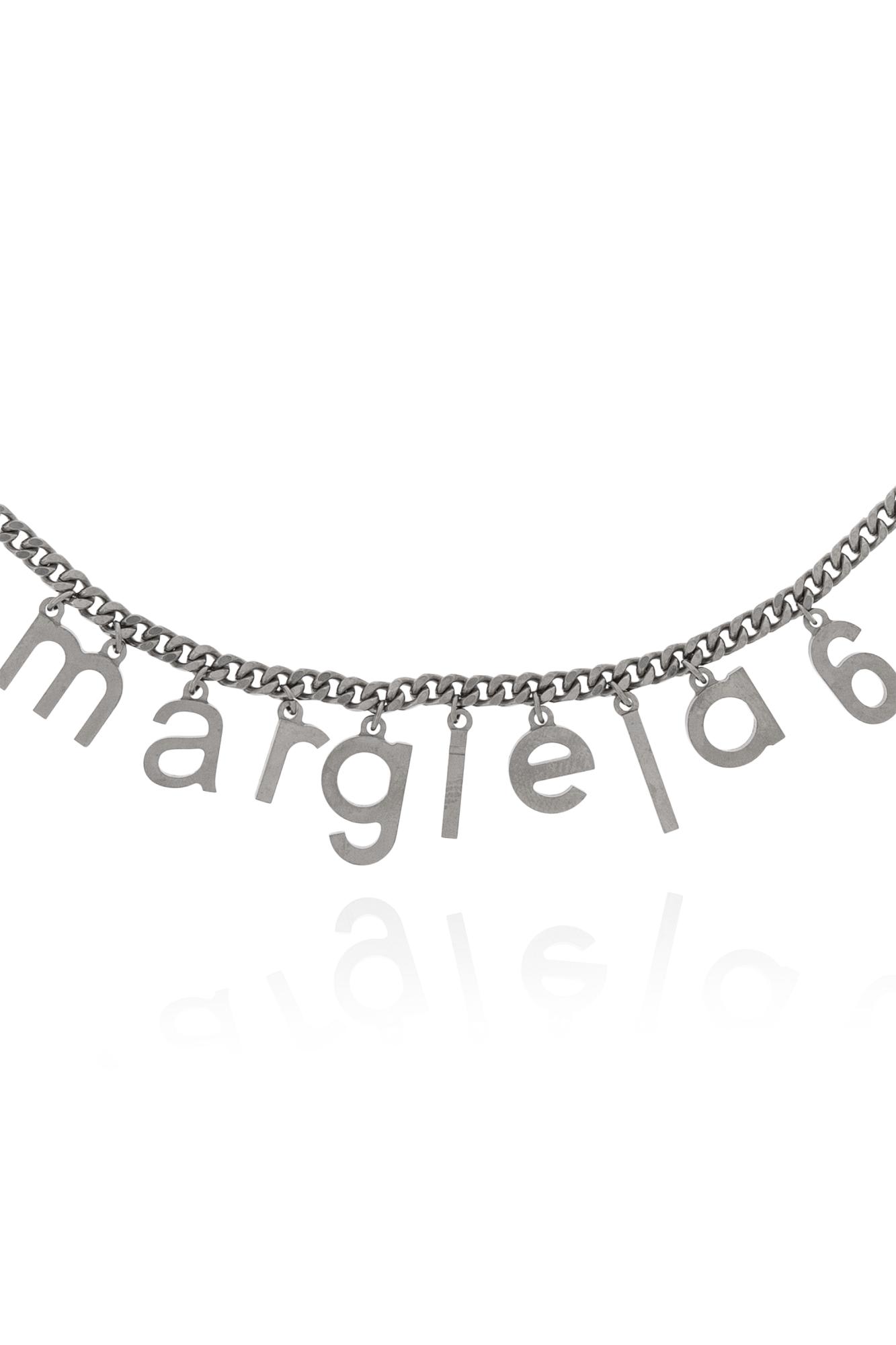 Mm6 Maison Margiela Pendant Logo Necklace In Brushed Palladio