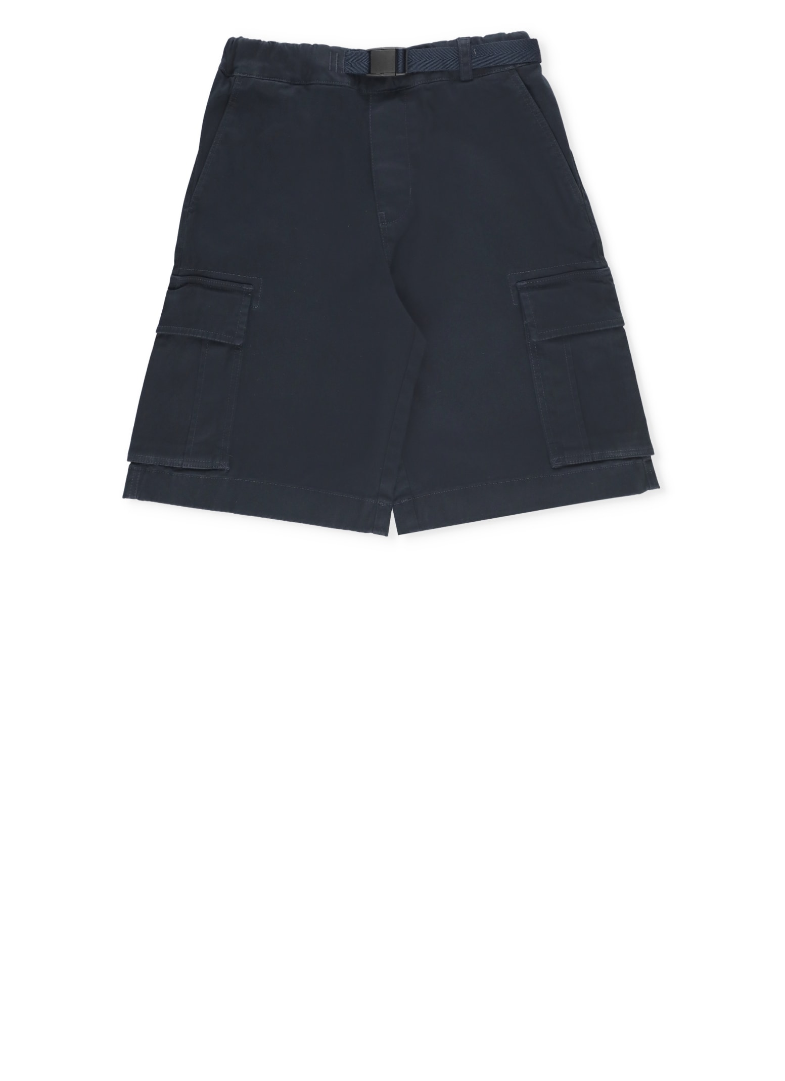 Shop Woolrich Cotton Cargo Bermuda Shorts In Blue