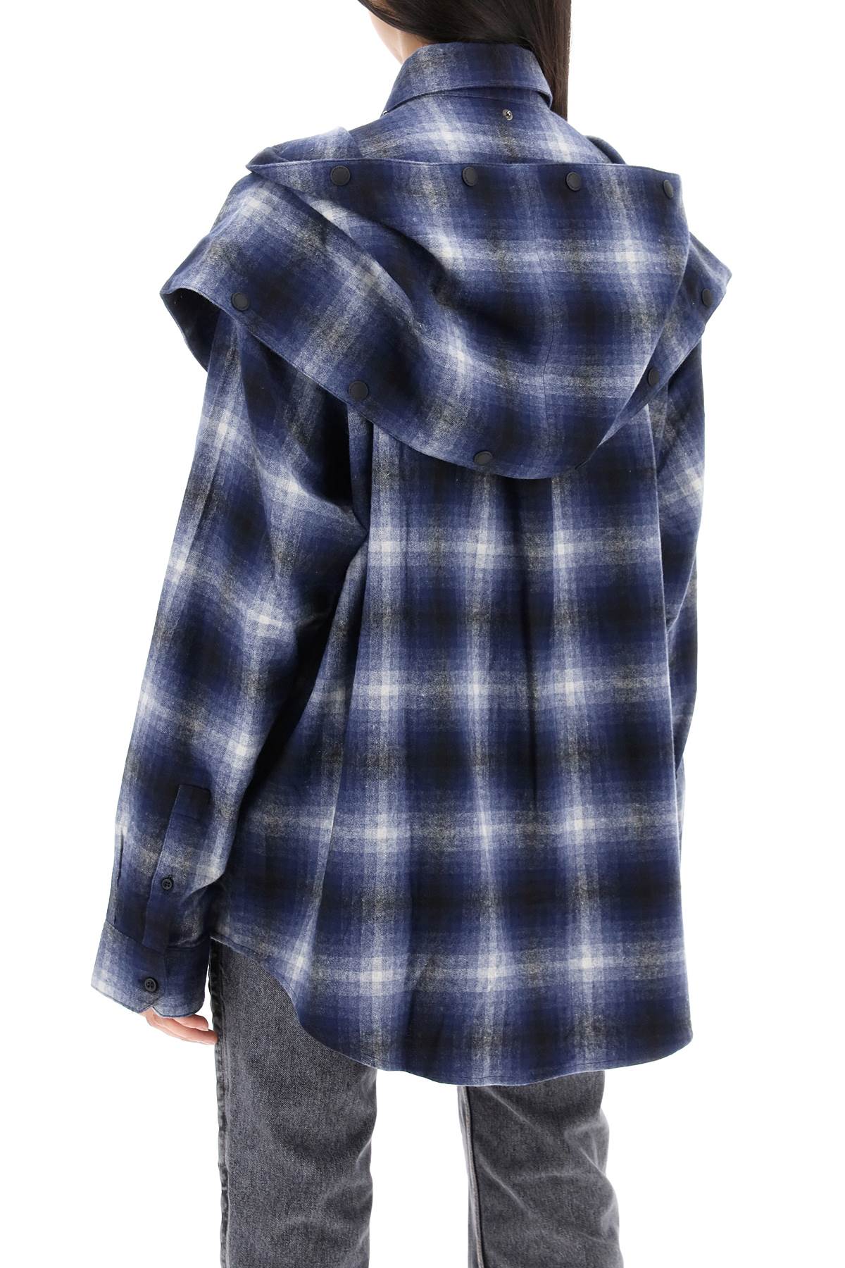 Shop Y/project Flannel Overshirt In Blue Grey (blue)