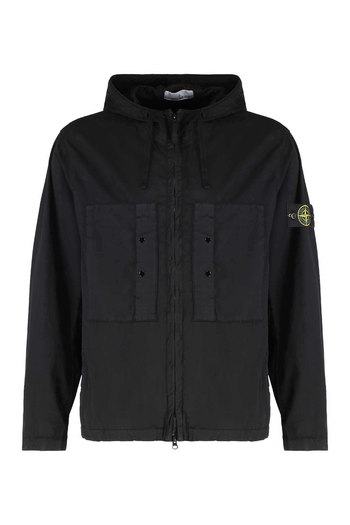 Stone Island Short Parka With Elastic Hem And Hood
