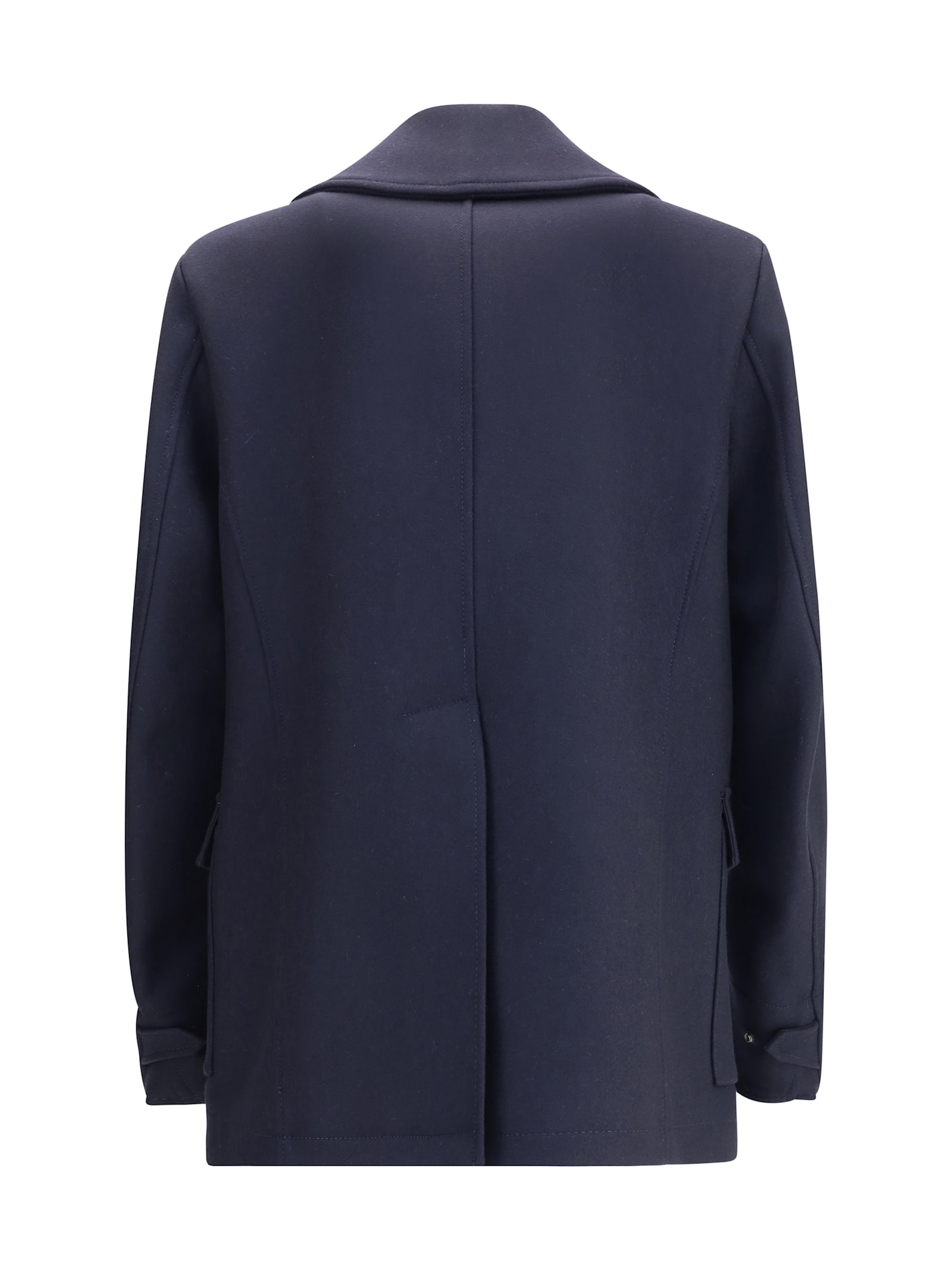 Dsquared2 Felted Wool Peacoat In Blue