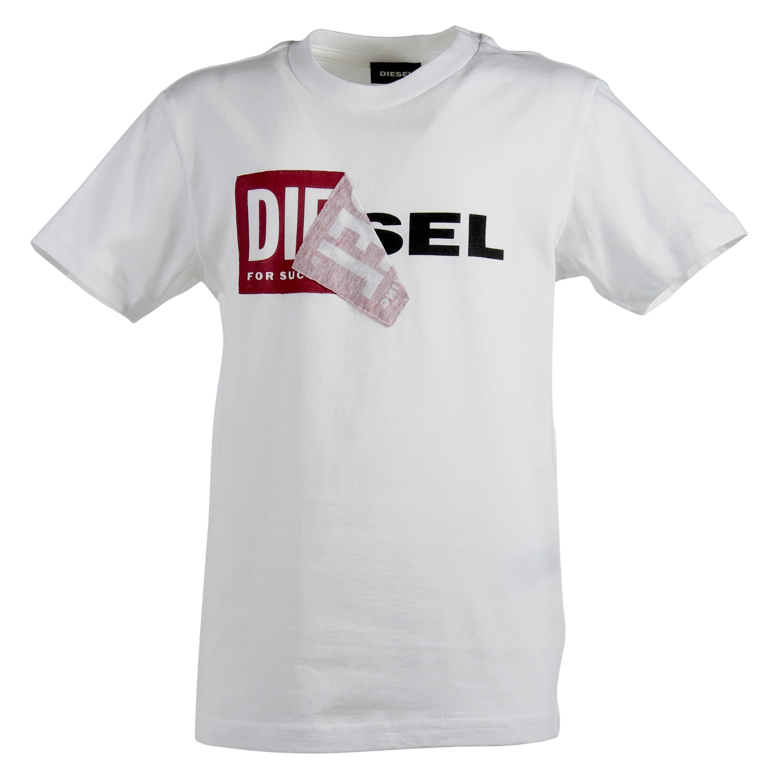 Diesel Diesel White Double Logo Cotton Jersey T-shirt - Bianco