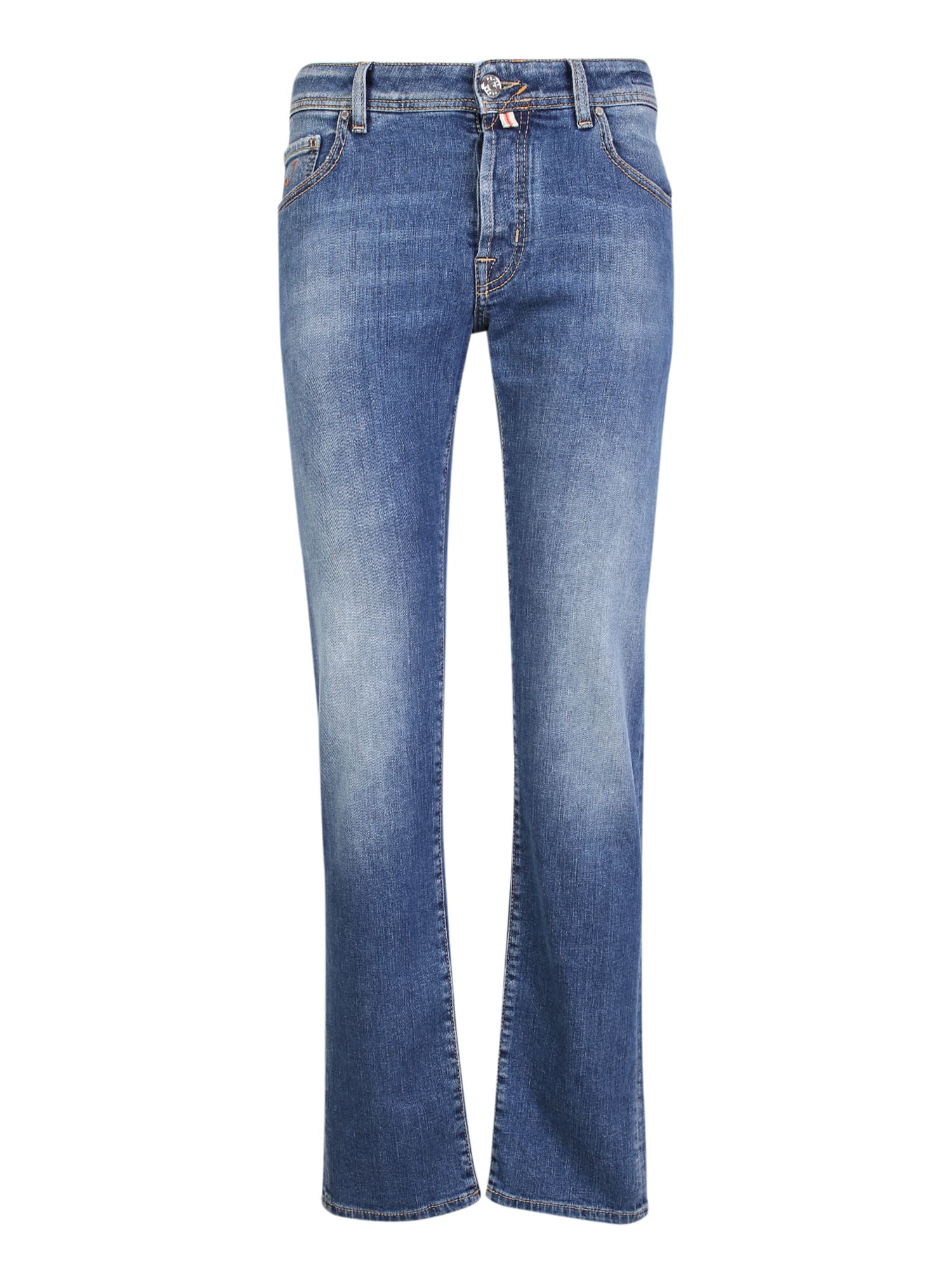 Shop Jacob Cohen Nick Slim 5-pocket Blue Denim Jeans