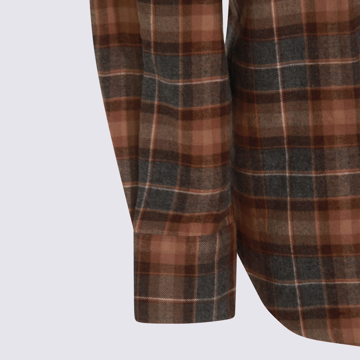 Glanshirt Checked Cotton Shirt In Brown