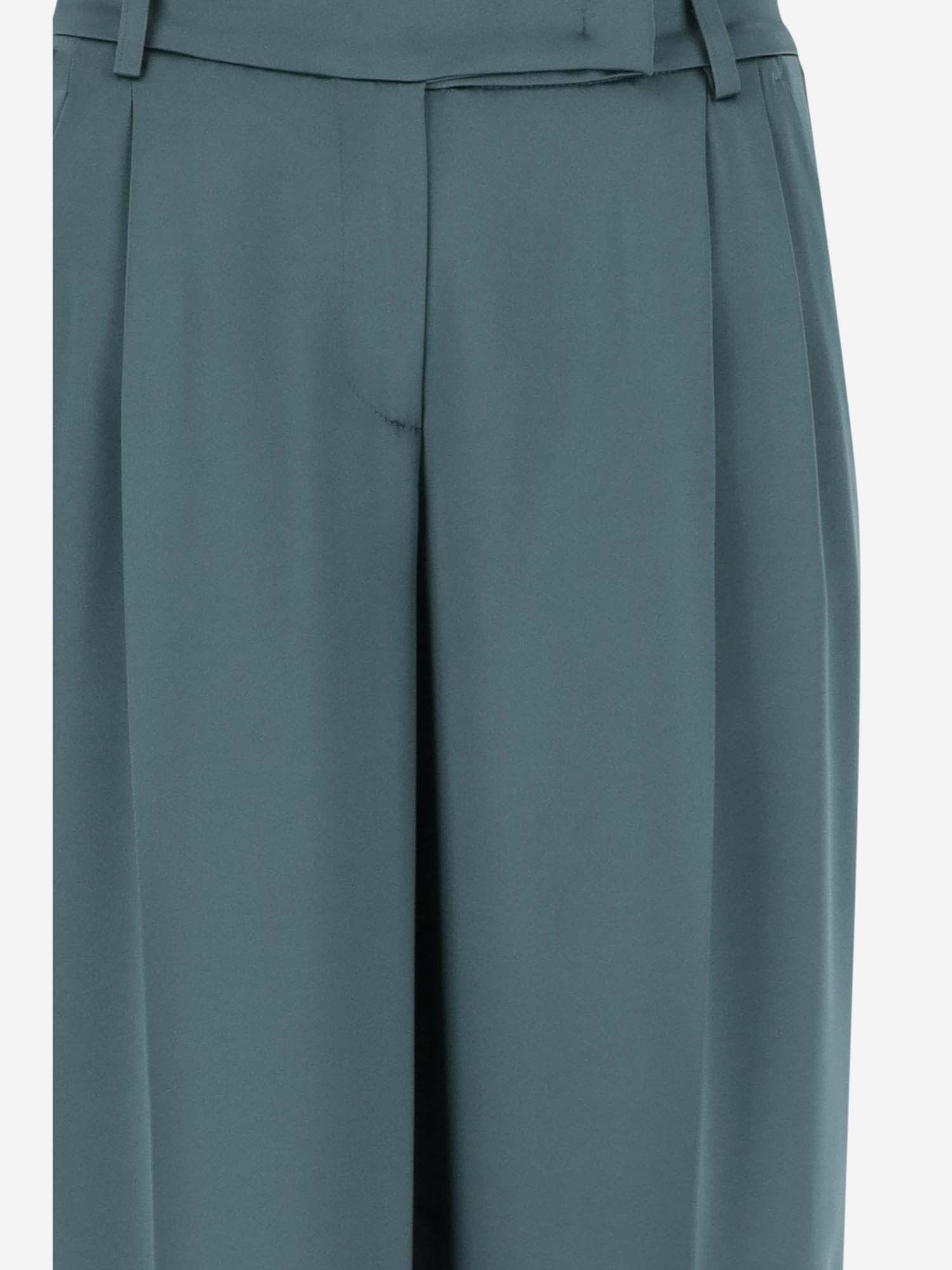 Shop Pinko Satin Fabric Pants In Green