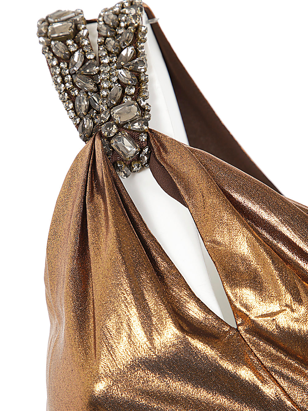 Shop Ralph Lauren Larmon Sleeveless Gown In Copper Foil On Black