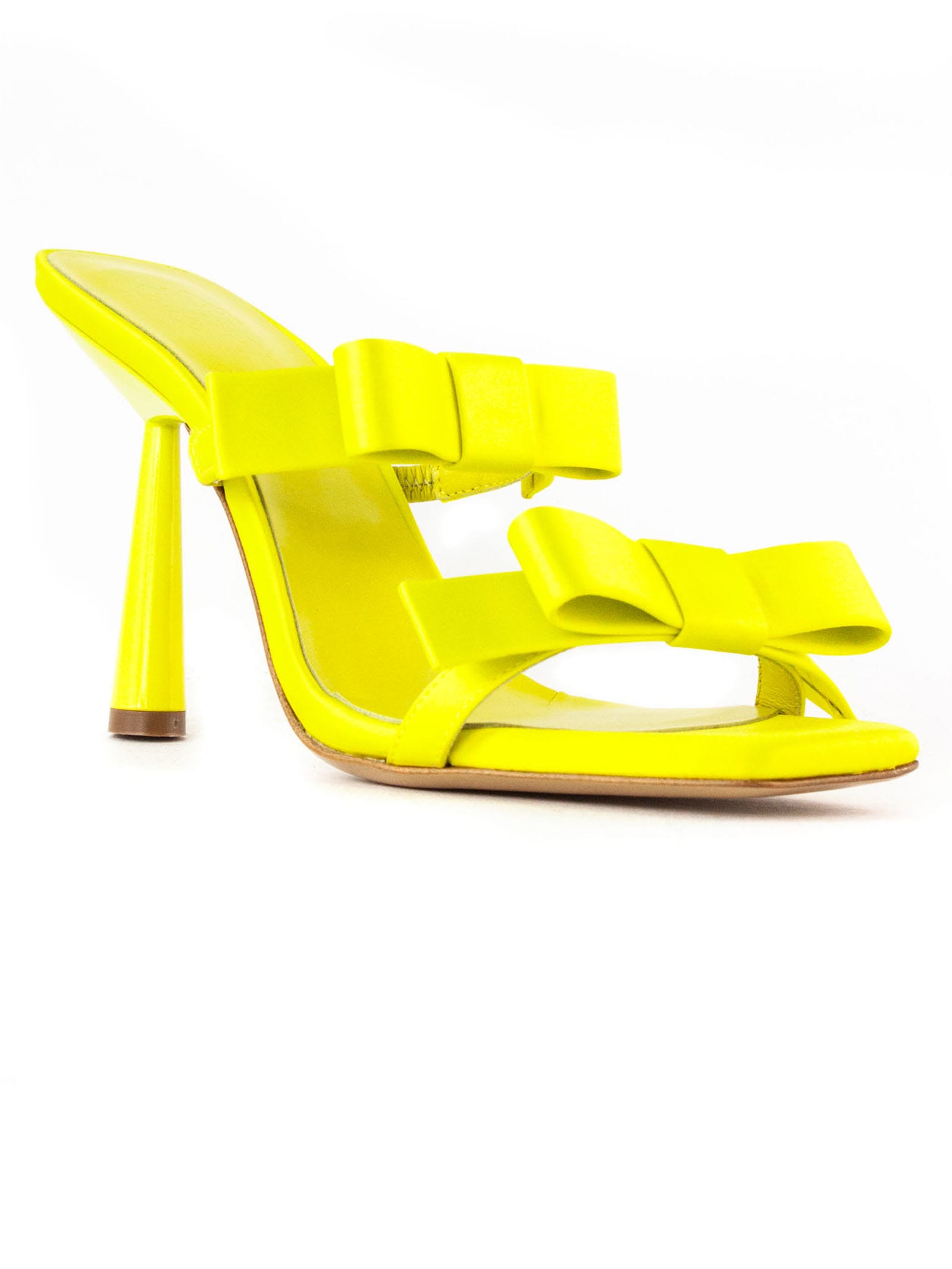 Shop Gia Borghini Yellow Leather Sandal