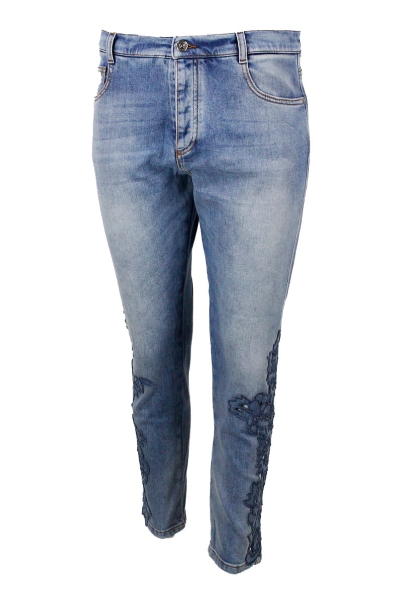 Ermanno Scervino Slim Jeans Trousers With Embroidery