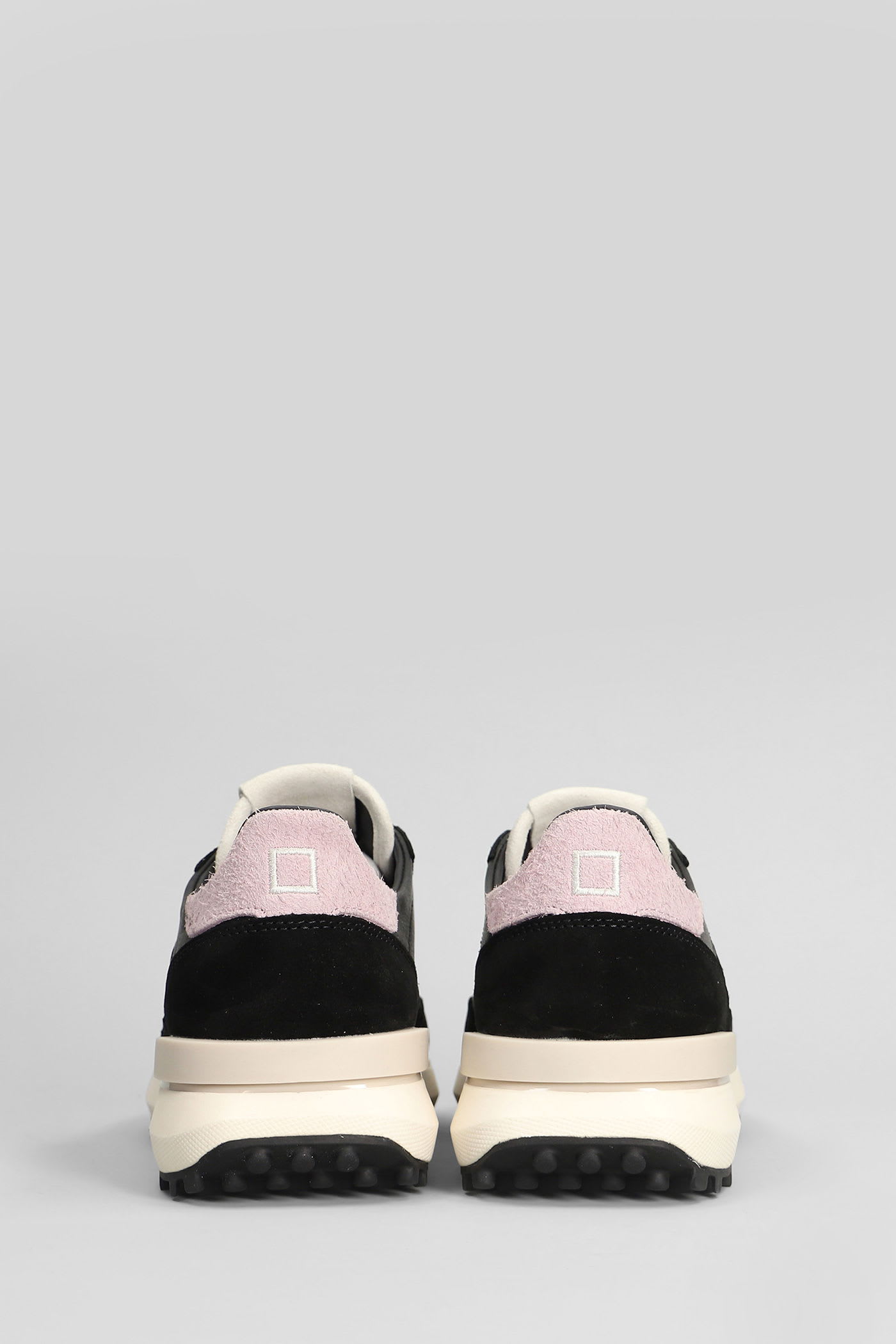 Date Athleta Spft Sneakers In Black Suede And Leather In Multi