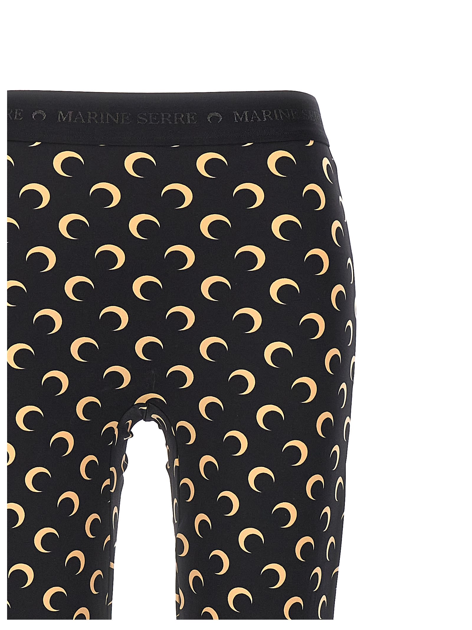 Marine Serre Crescent Moon-print Leggings In Black