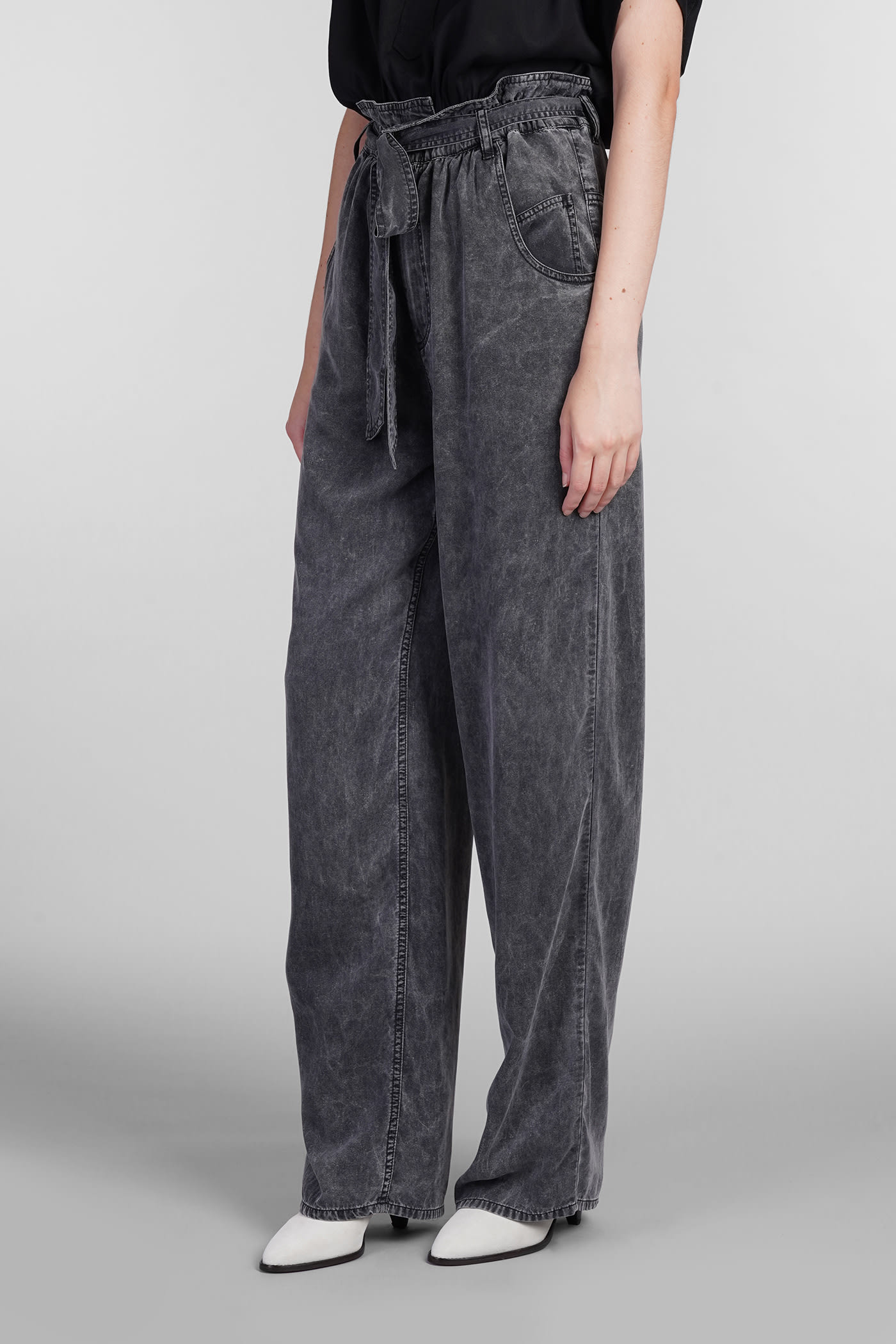 Shop Marant Etoile Priana Pants In Grey Cotton