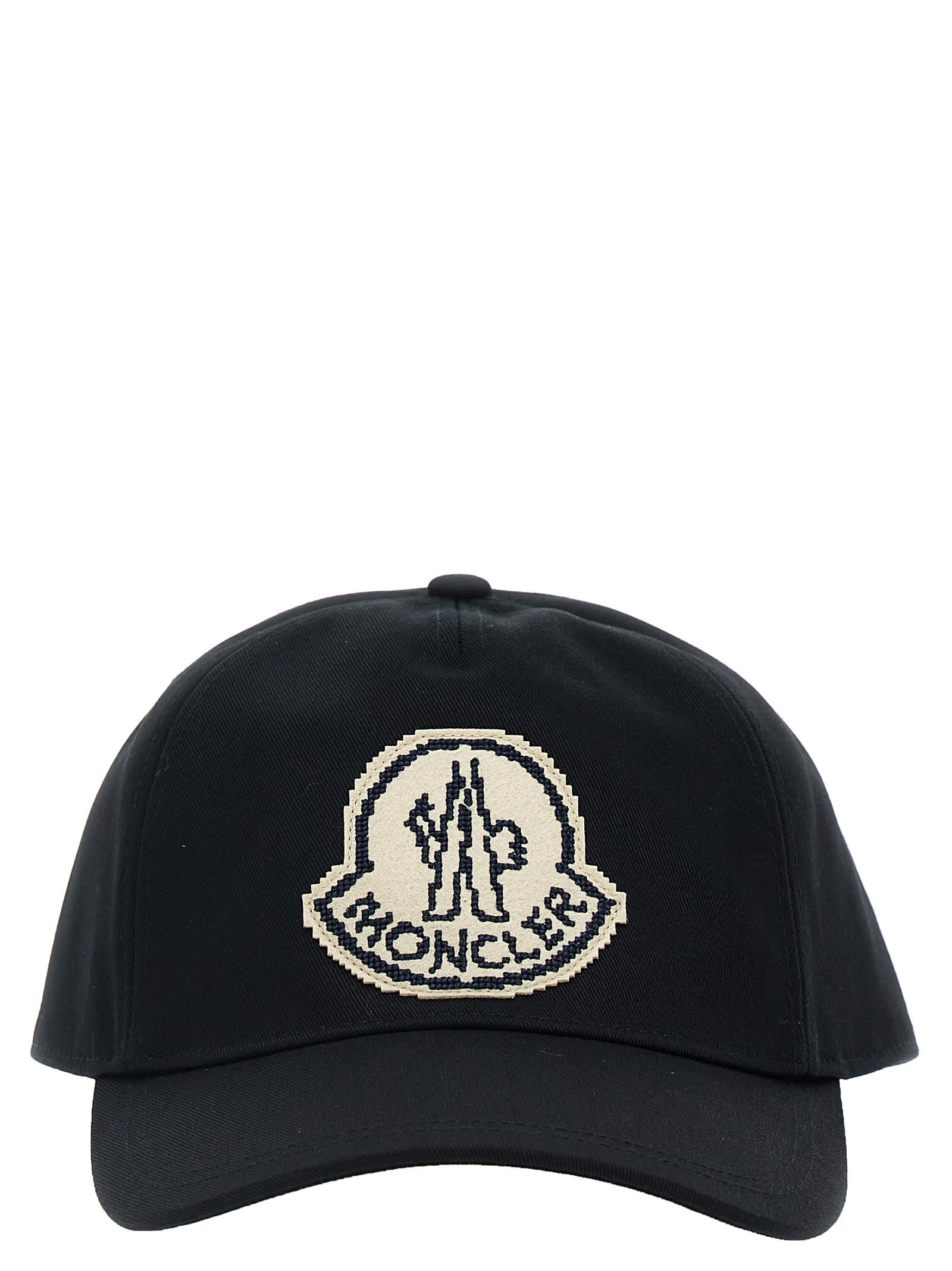 Shop Moncler Logo Patch Cap In Black