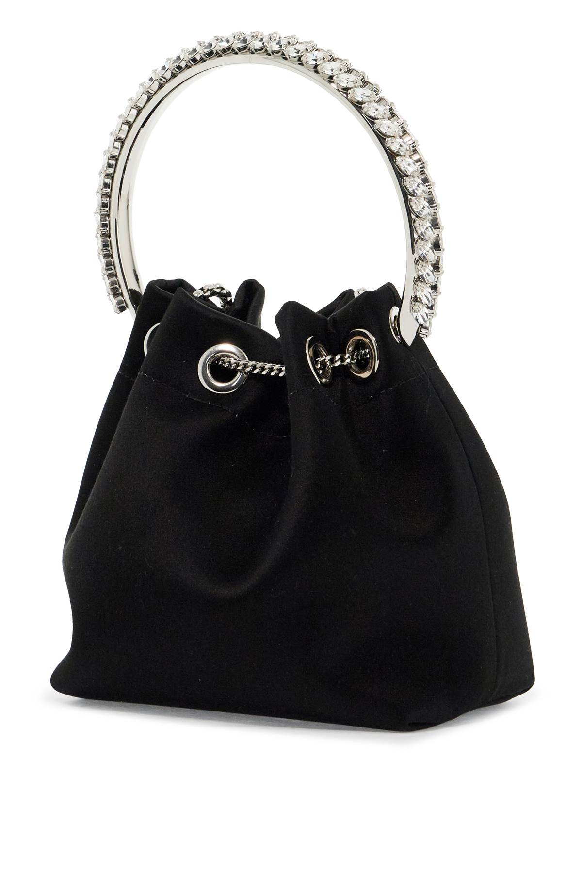 Shop Jimmy Choo Bon Bon Handbag In Black Crystal (black)