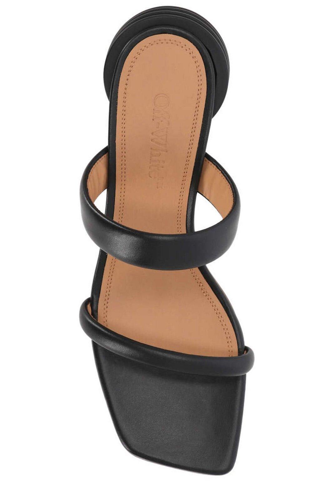 Shop Off-white Square-toe Heeled Sandals