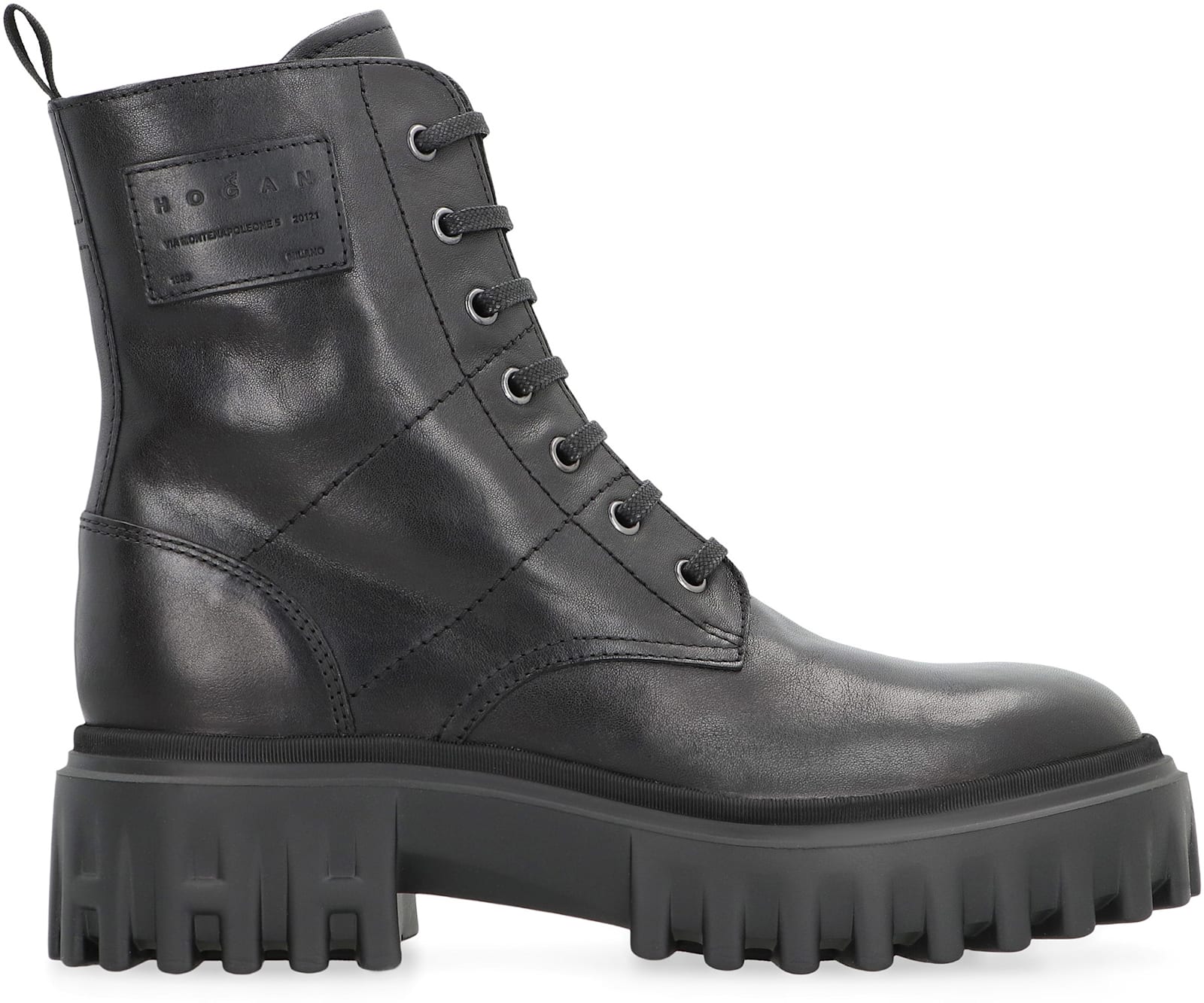 Hogan 20mm Lace-up Platform Boots In Black