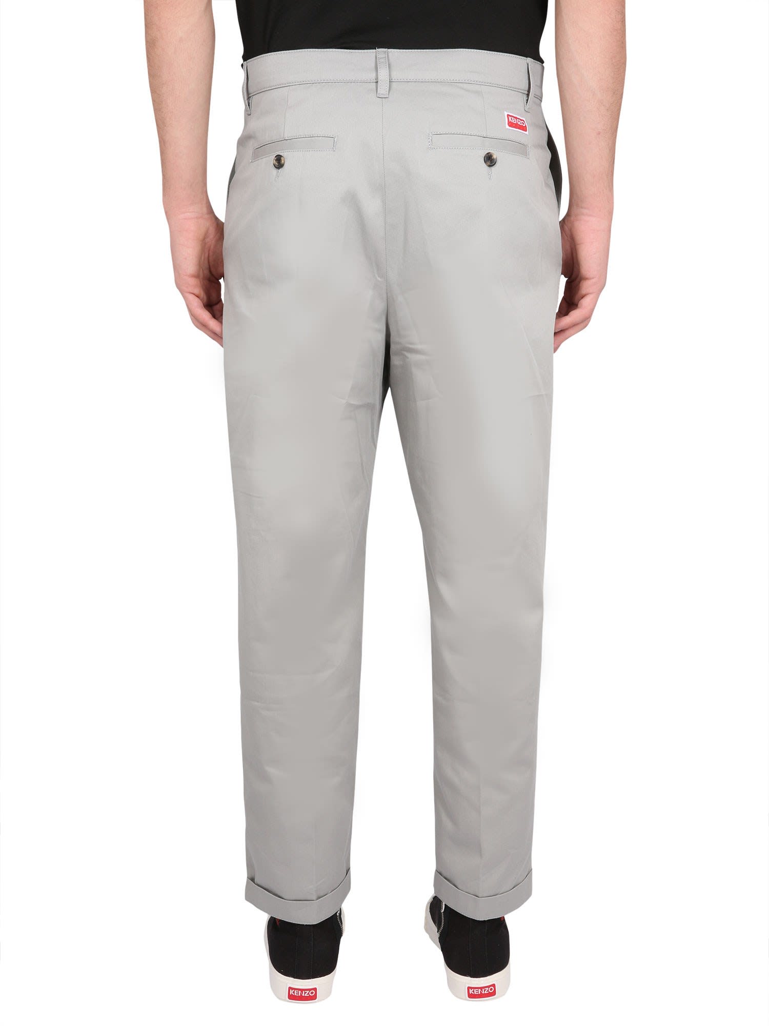 Kenzo Classic Fit Pants In Grigio