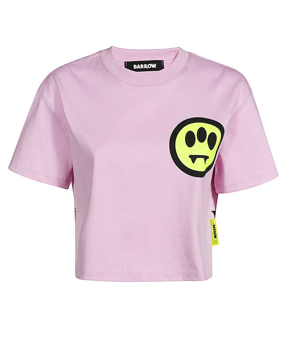 Barrow Logo-print Cotton Cropped T-shirt In Purple