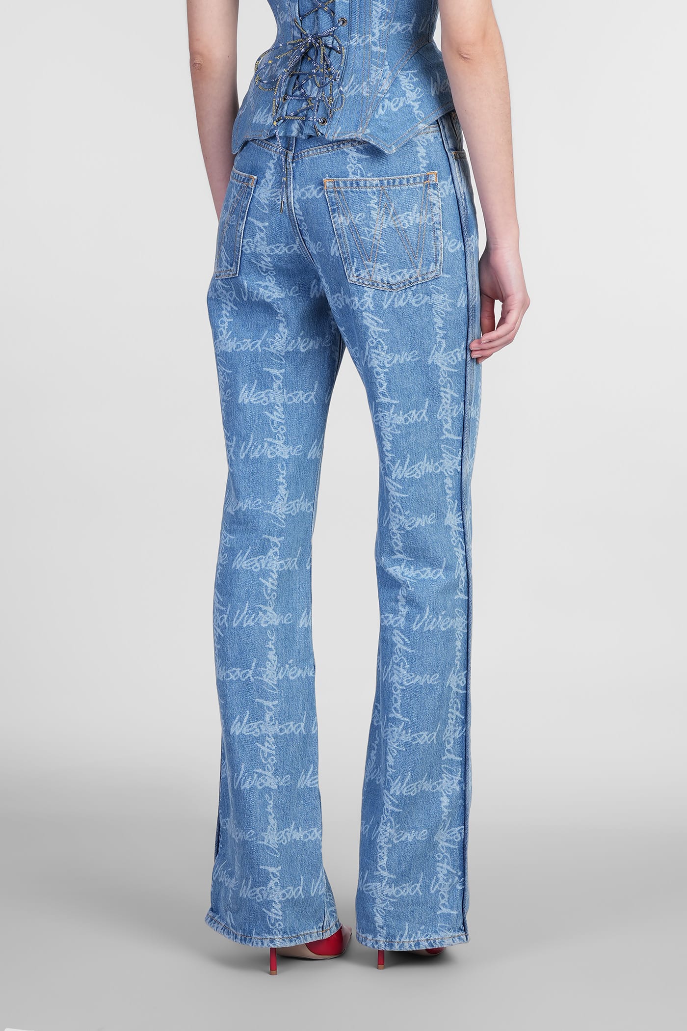 Vivienne Westwood Monogram P Ray Flared Jeans In Denim