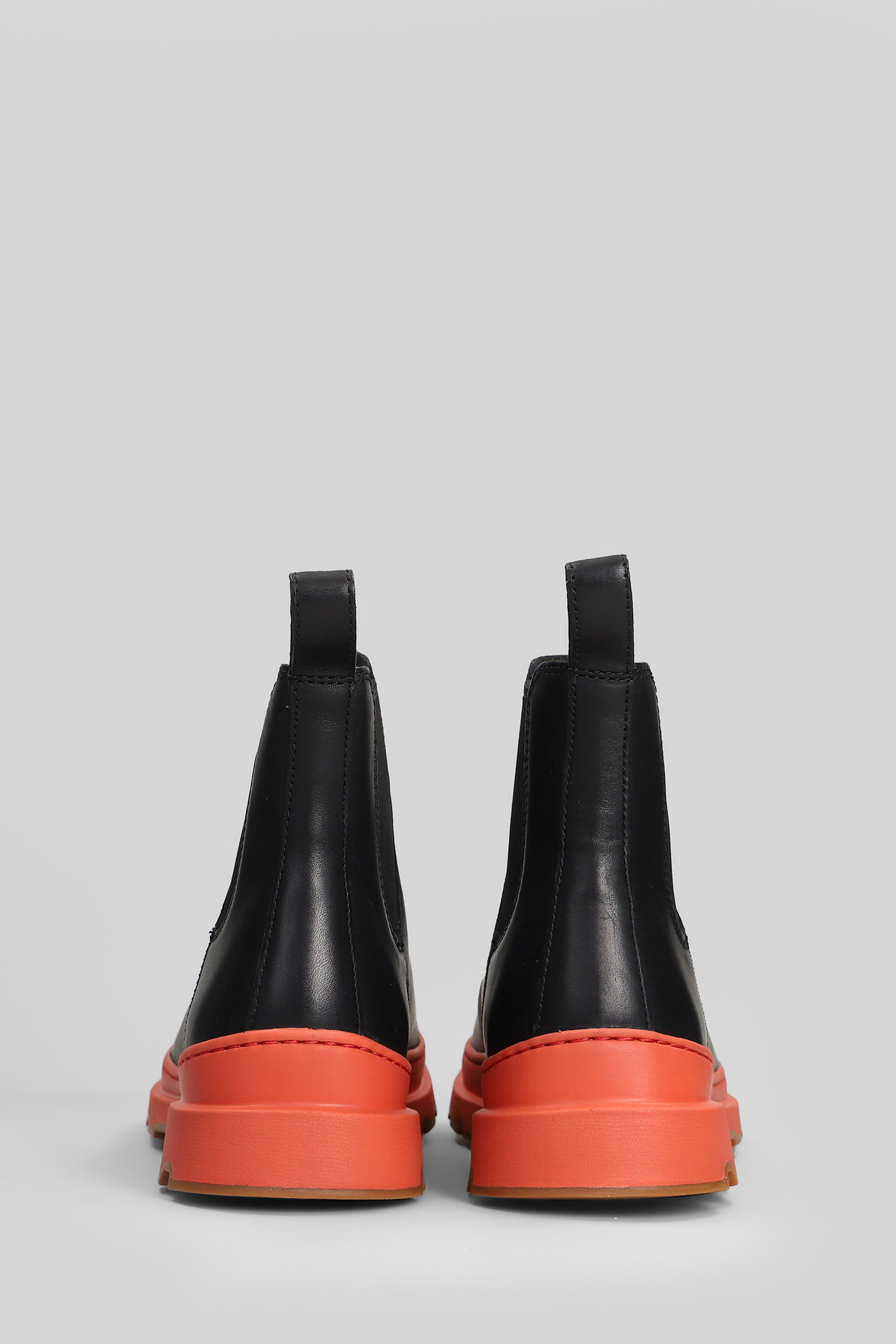 Camper Noray Ankle Boots In Black Leather In Multi