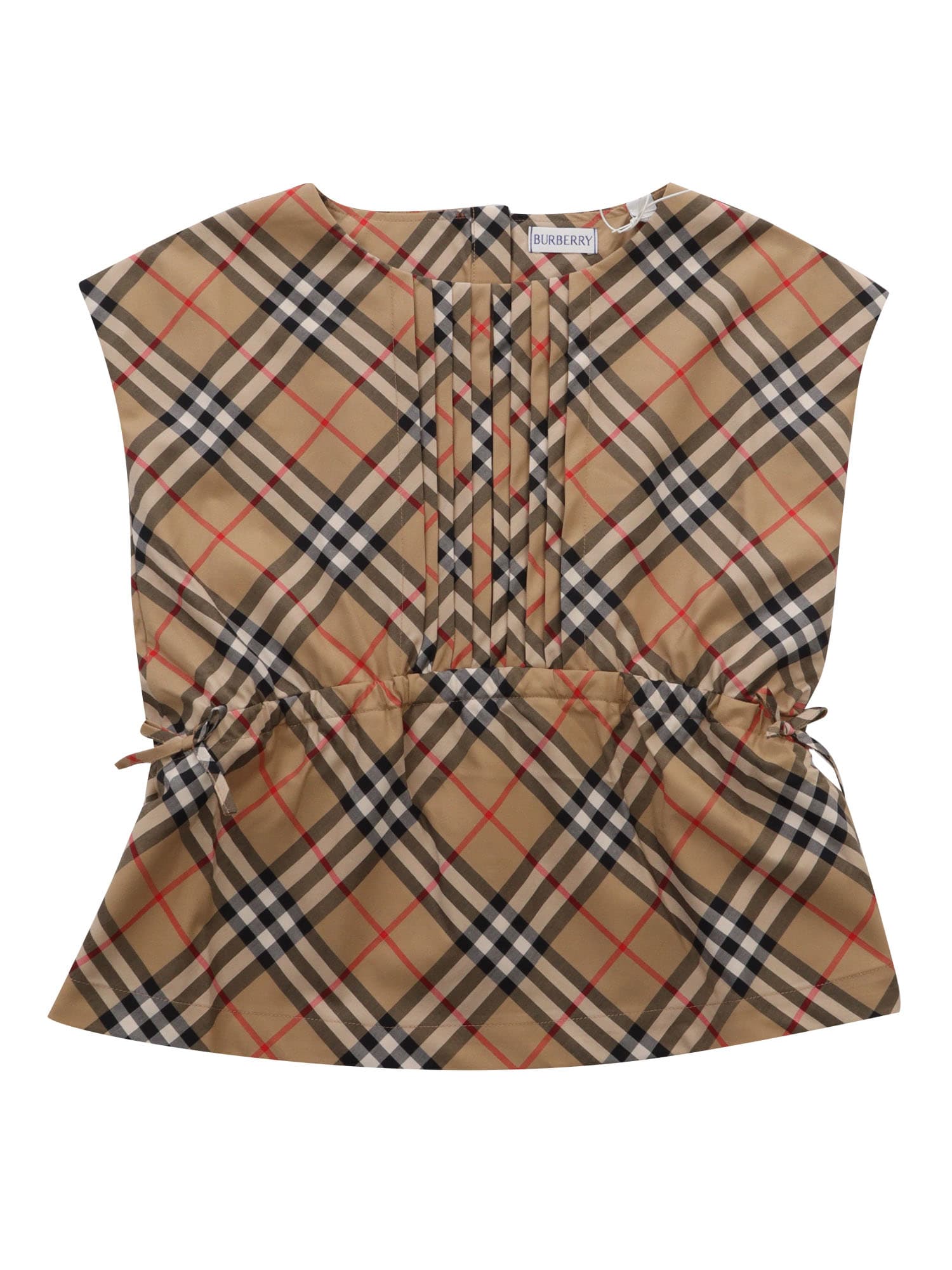 Burberry Kids' Top With Check Print In Beige