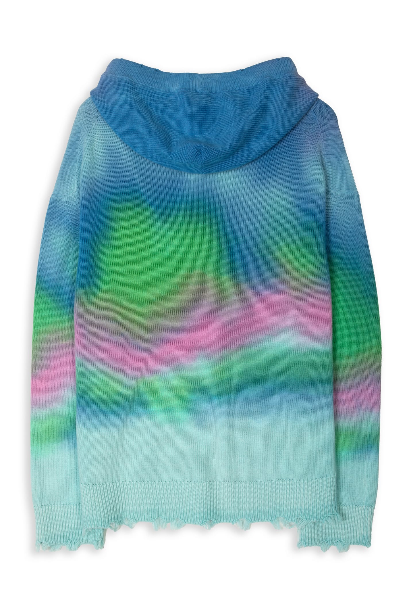 Shop Laneus Cappuccio Multicolor Print Multicolor Tie-dye Cotton Hooded Sweater