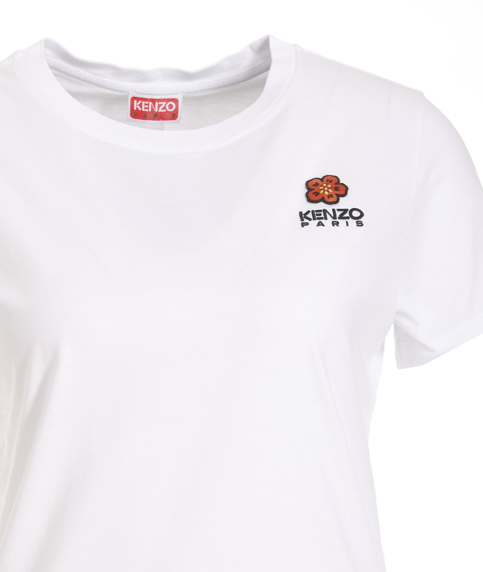 Shop Kenzo Crest Logo T-shirt In Bianco