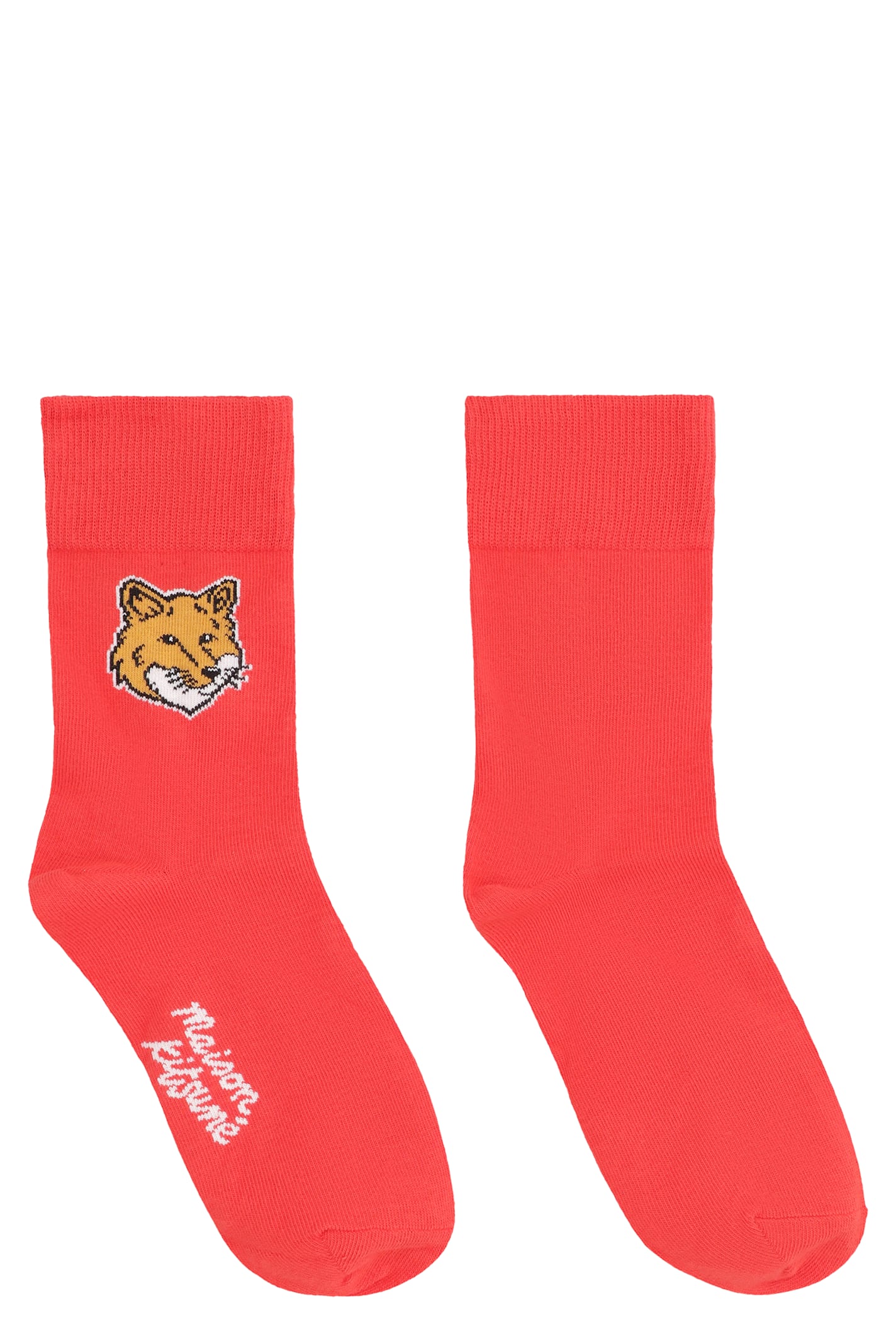 Maison Kitsuné Cotton Socks With Logo