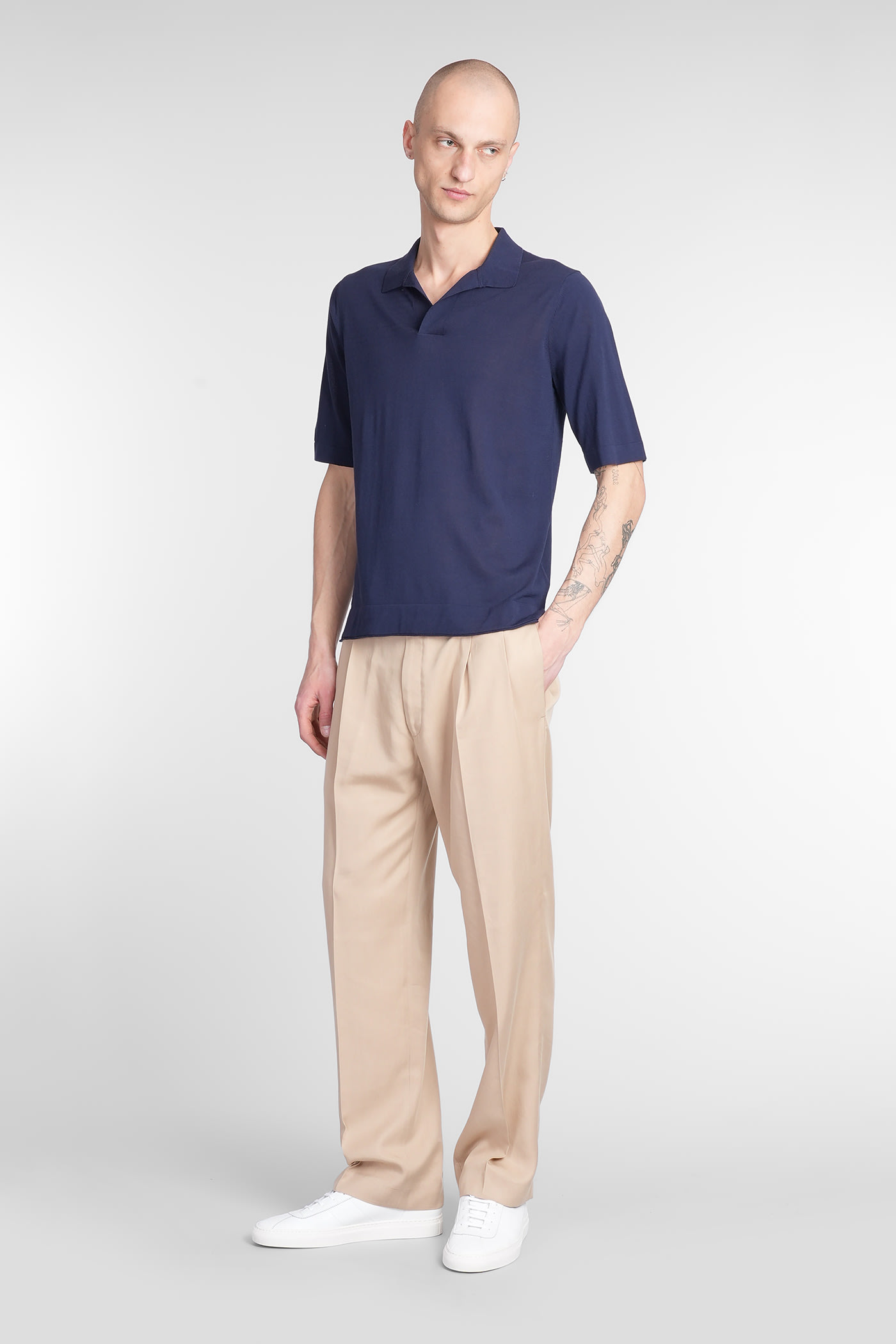 Ballantyne Polo In Blue Cotton In Blue