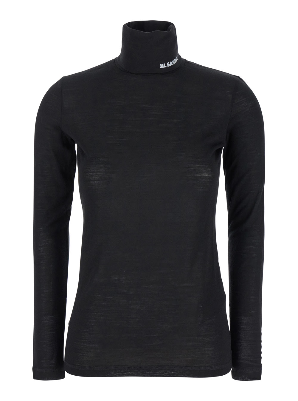 Shop Jil Sander Wool Jersey High Neck In Black