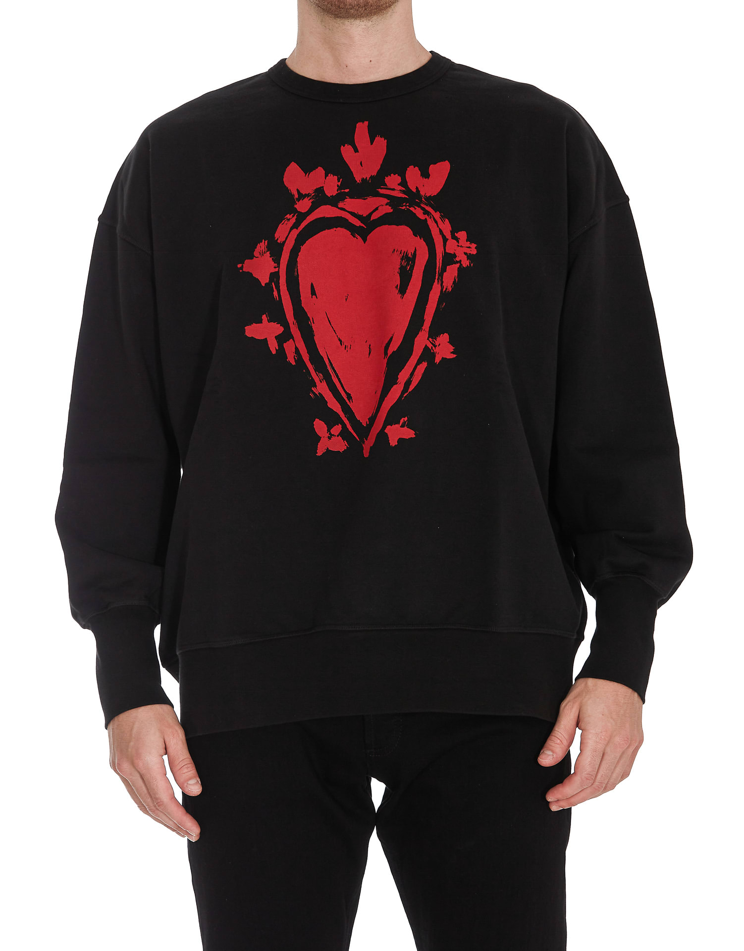 Alexander Mcqueen Heart Print Sweatshirt