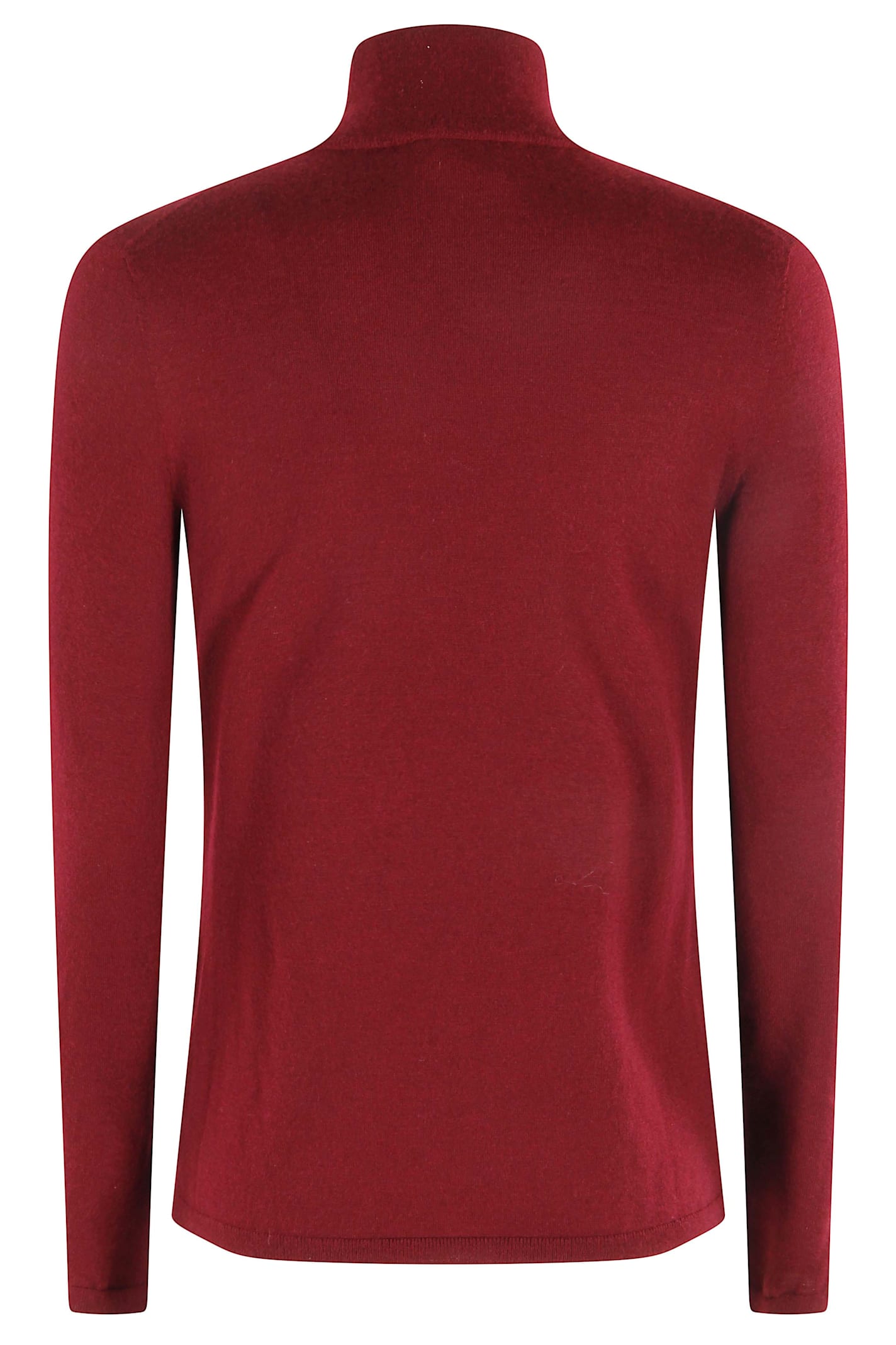 Max Mara Burgundy Turtleneck Sweater In Red Wool In Pink