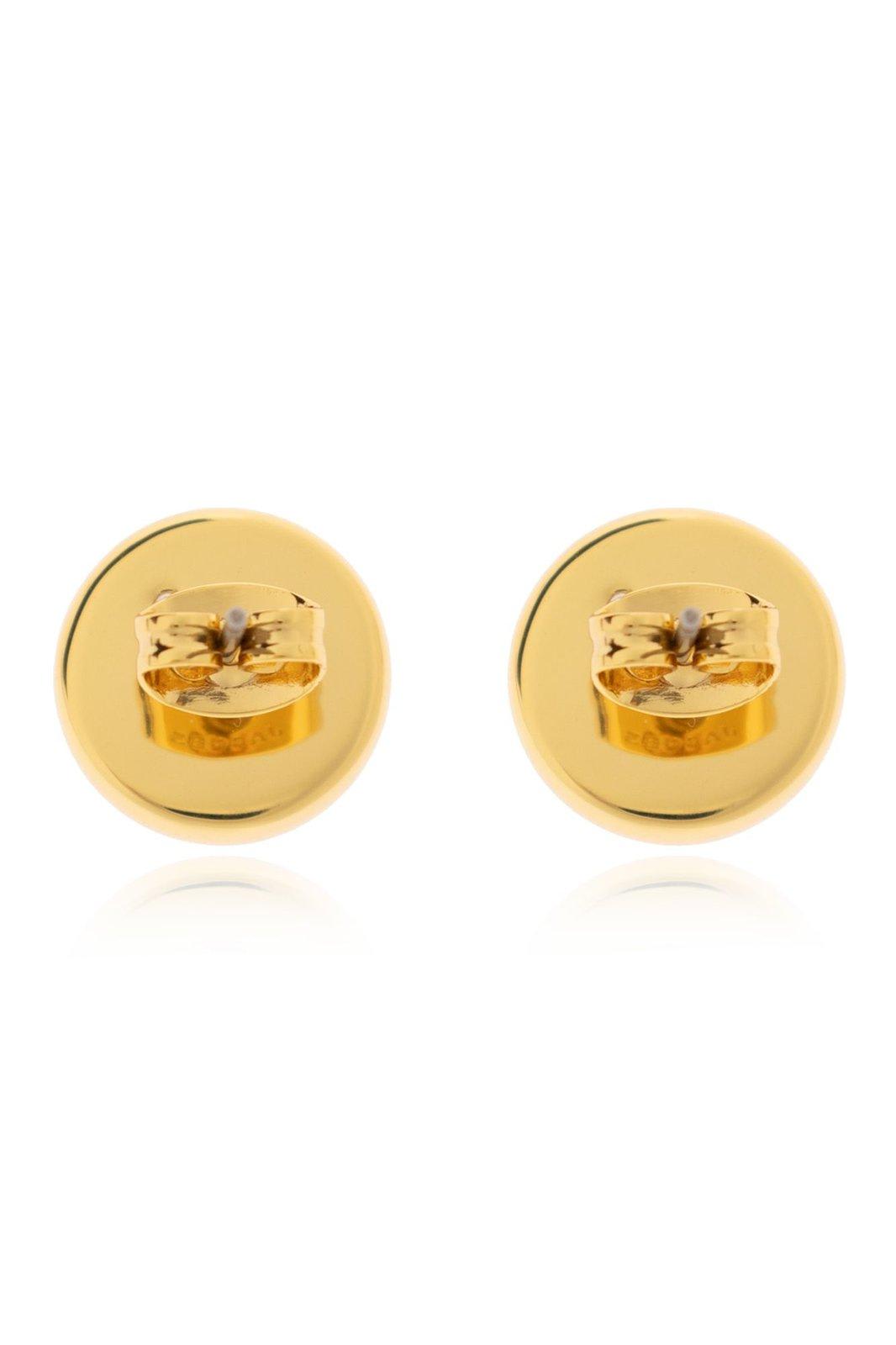 Marc Jacobs Pair Crystal Enamel Earrings In Black