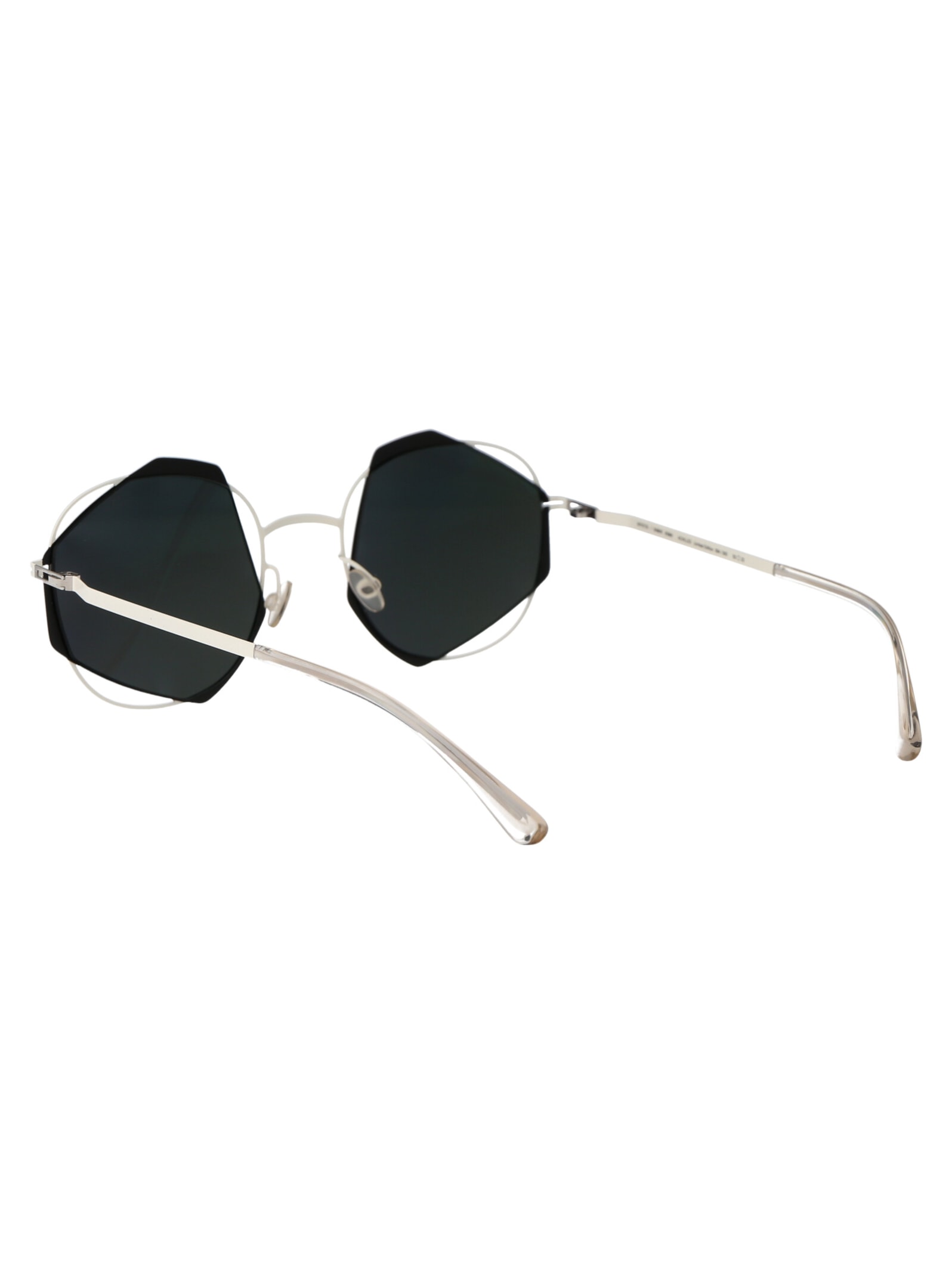 Shop Mykita Achilles Sunglasses In 424 Antique White/black Darkgrey Solid