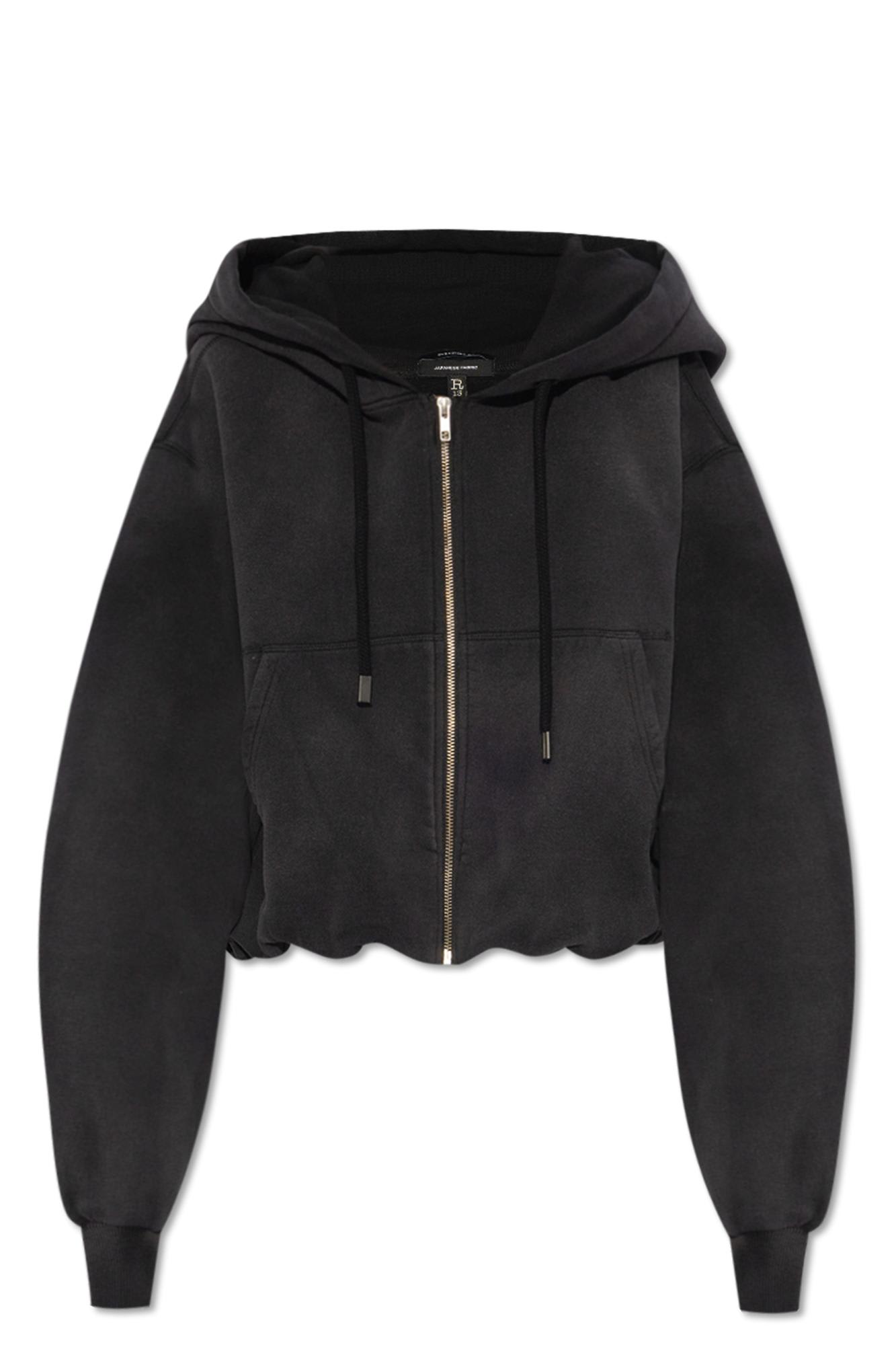 Shop R13 Balloon Zip-up Hoodie In Nero