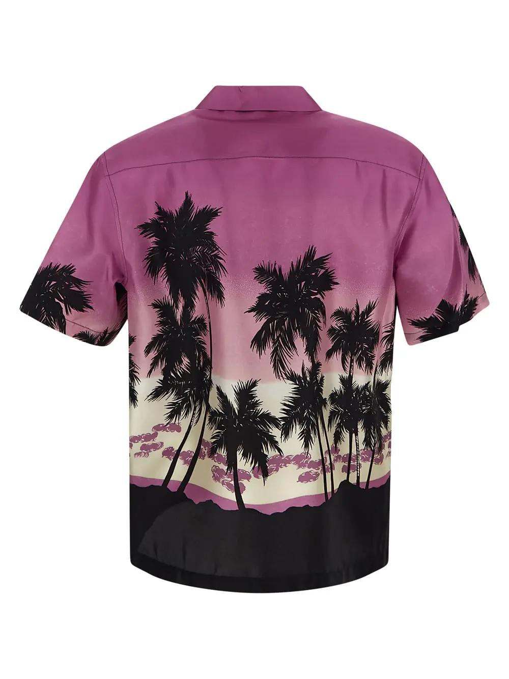 Palm Angels Pink Sunset Bowling Shirt