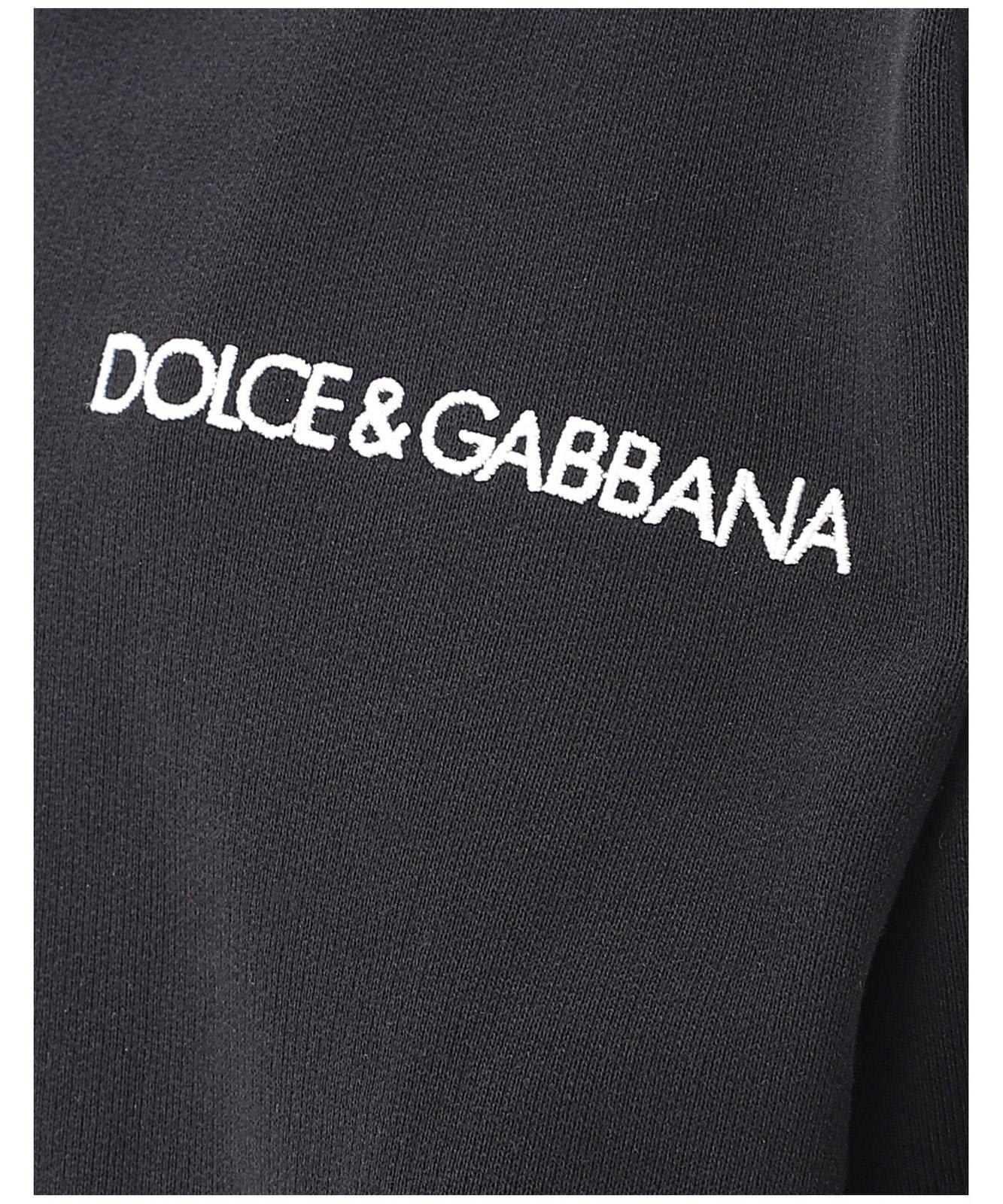Shop Dolce & Gabbana Logo Embroidered Hooded Jacket In Black