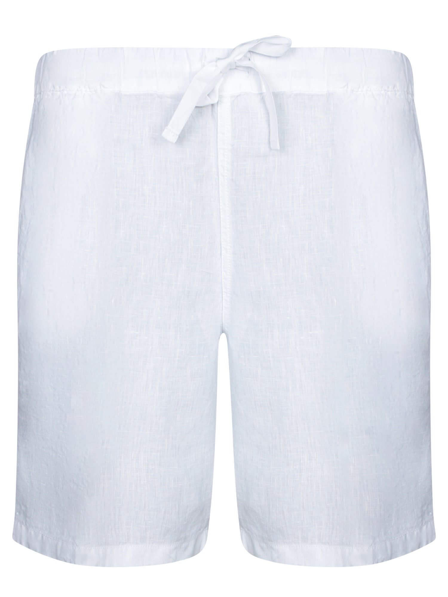 White Linen Bermuda Shorts