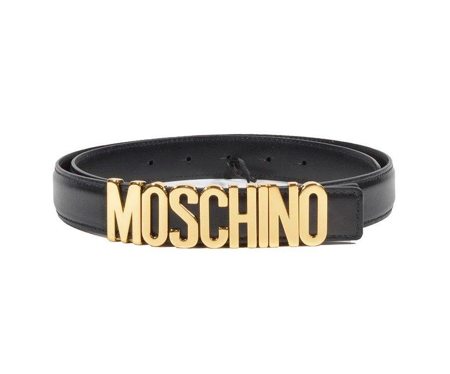 Moschino Logo Plaque Belt In Black | ModeSens