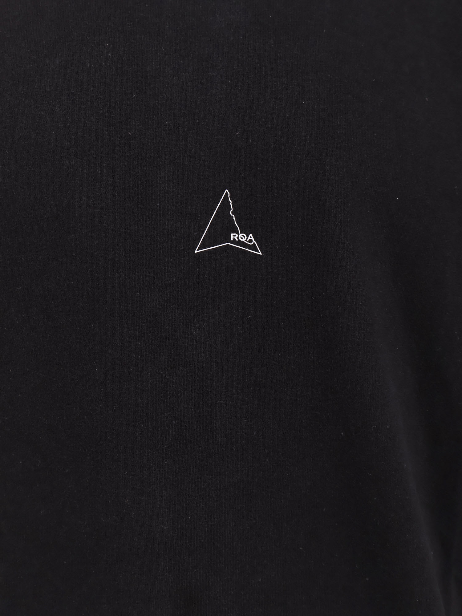 Roa Cotton Crew-neck Long Sleeve T-shirt In Black