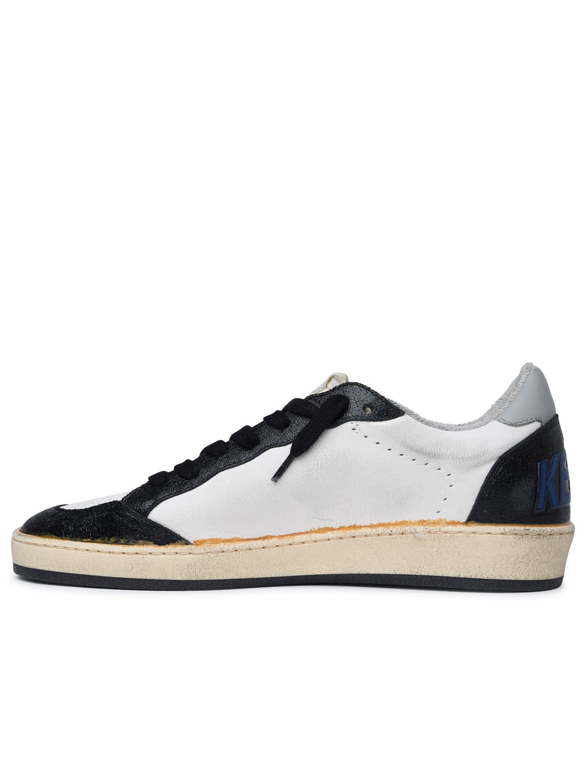 Shop Golden Goose Ball Star White Leather Sneakers In White/black/grey