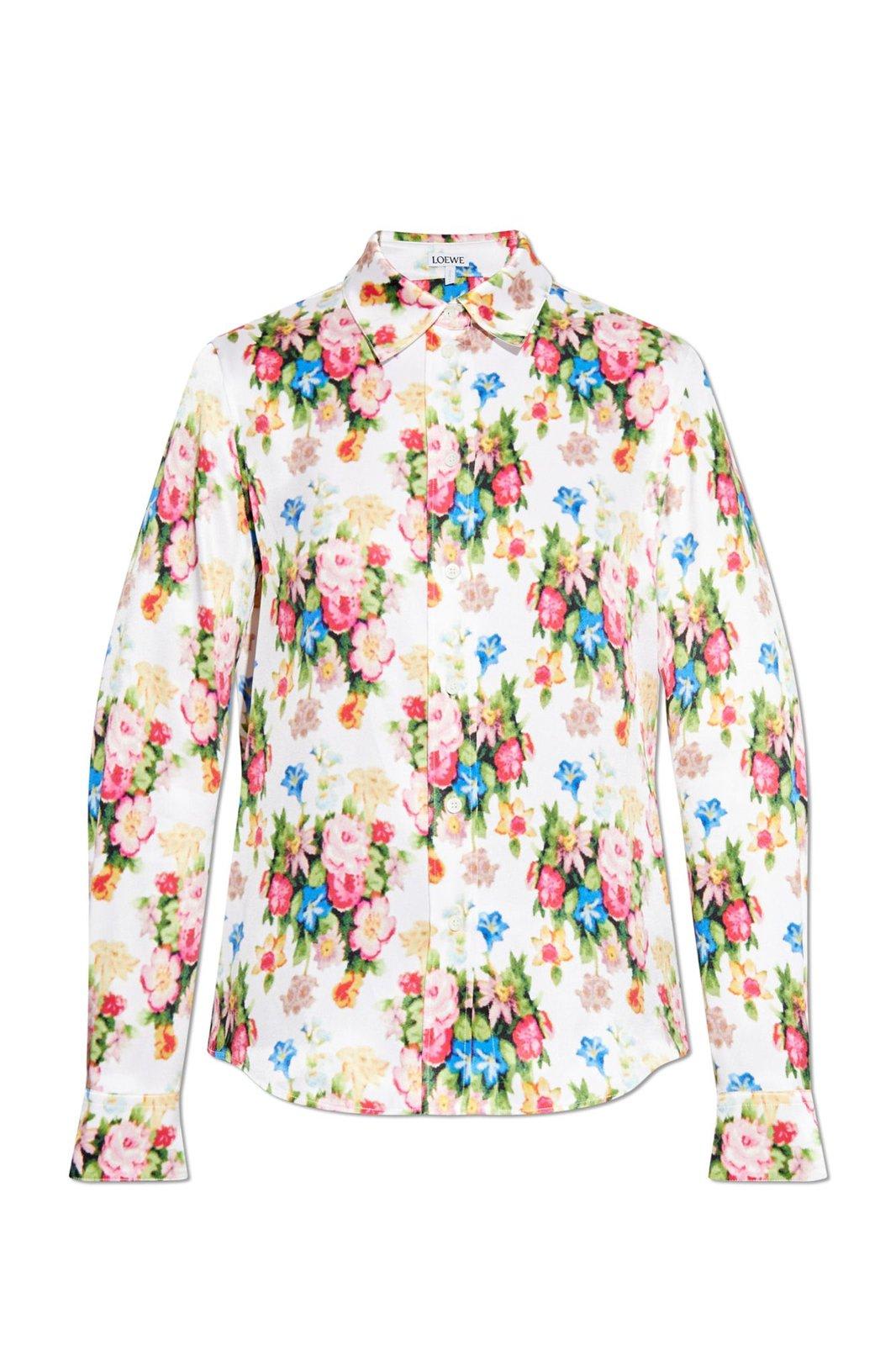 Floral-printed Button-up Shirt