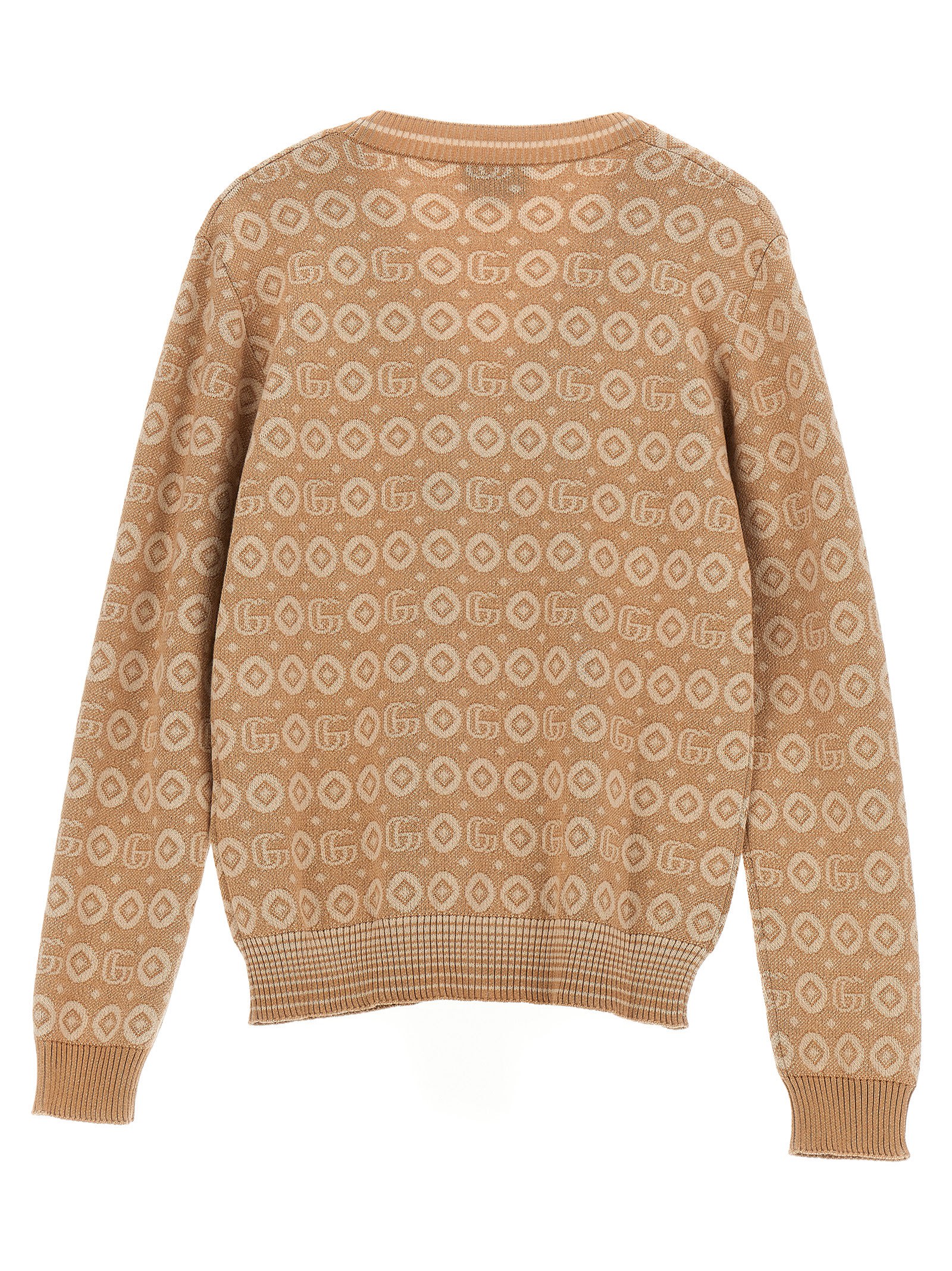 Shop Gucci Logo Cardigan In Beige