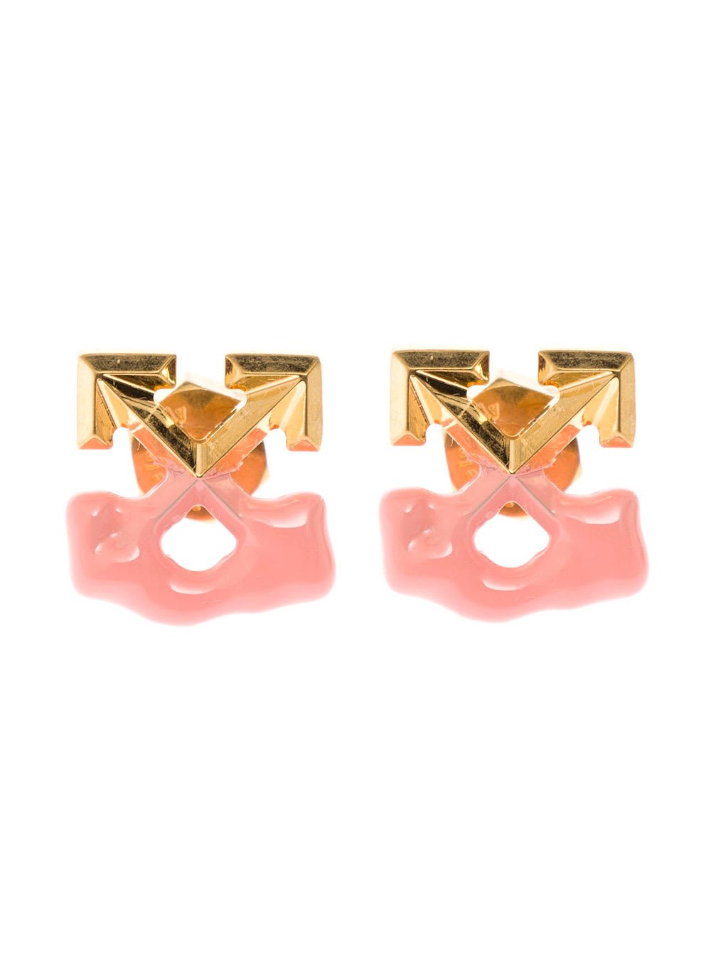 Off-White Off White Womans Arrow Blook Gold Colored Metal Earrings